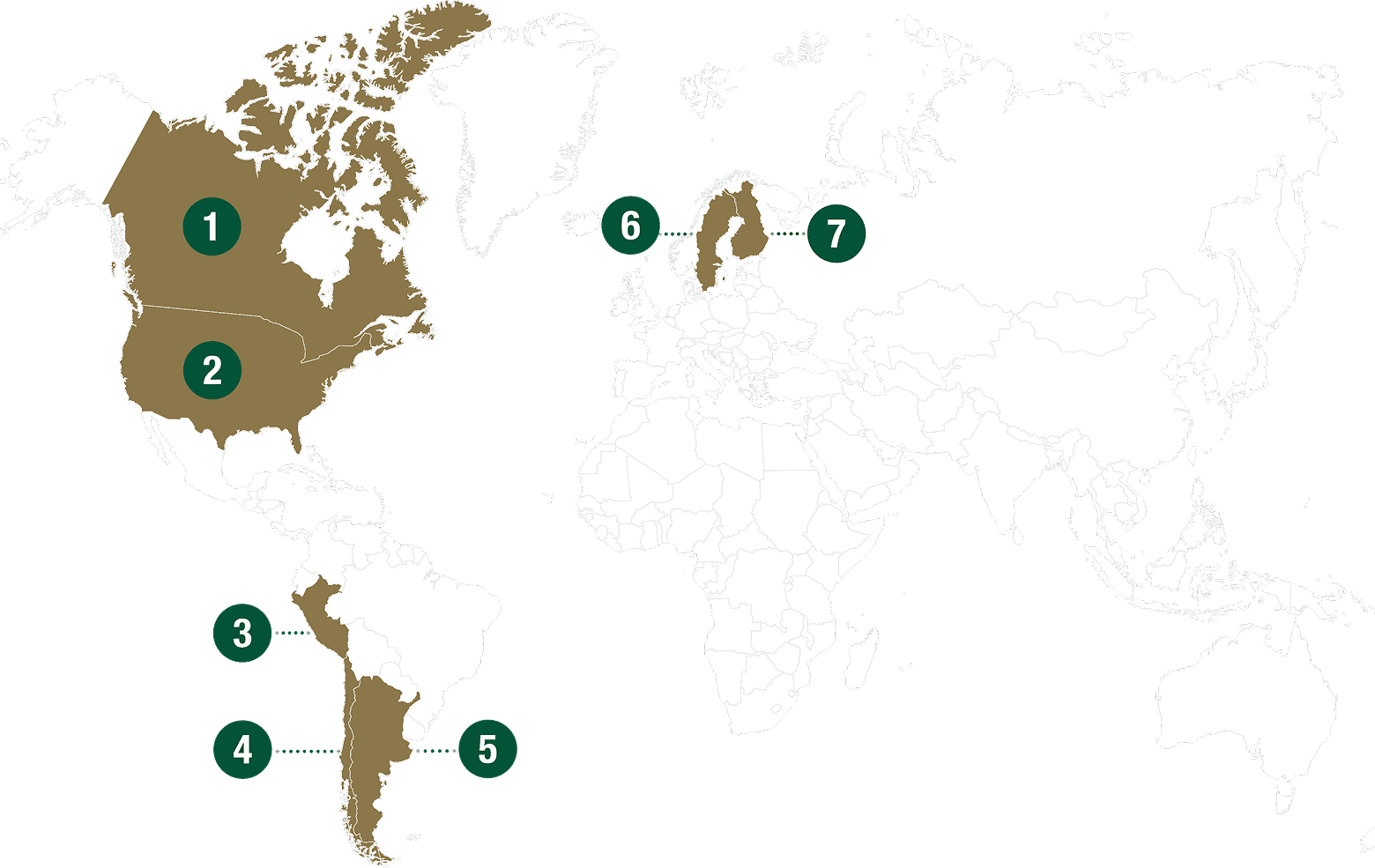 Countries of origin of Rolex’s mined gold 