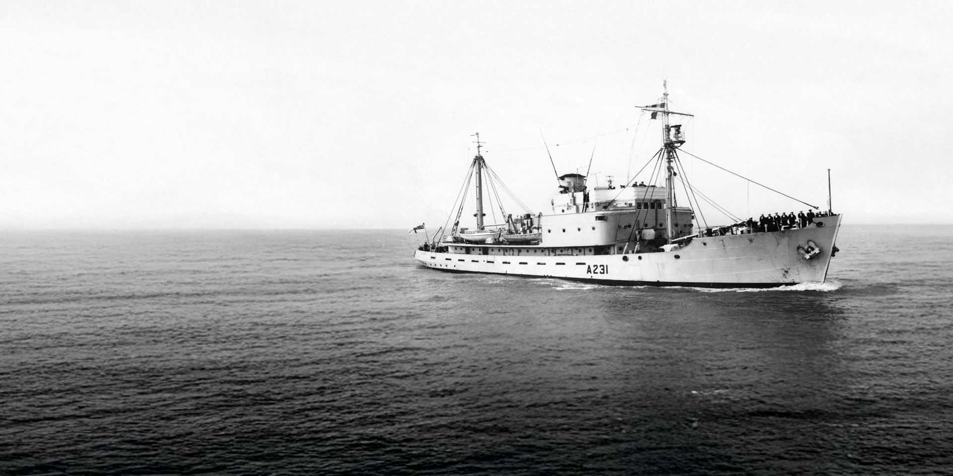 The HMS Reclaim, a Royal Navy vessel