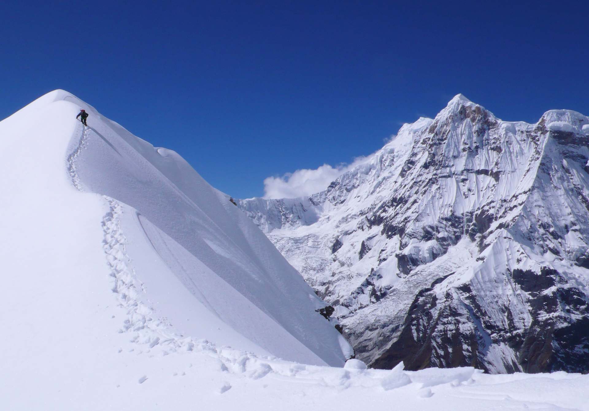 Snowy mountain peak