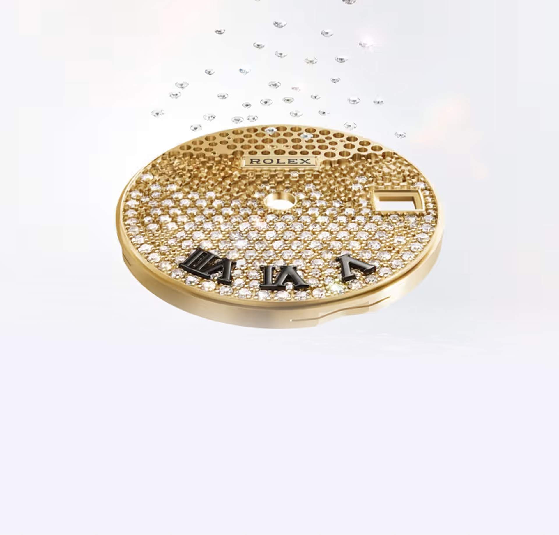 Diamond-paved dial
