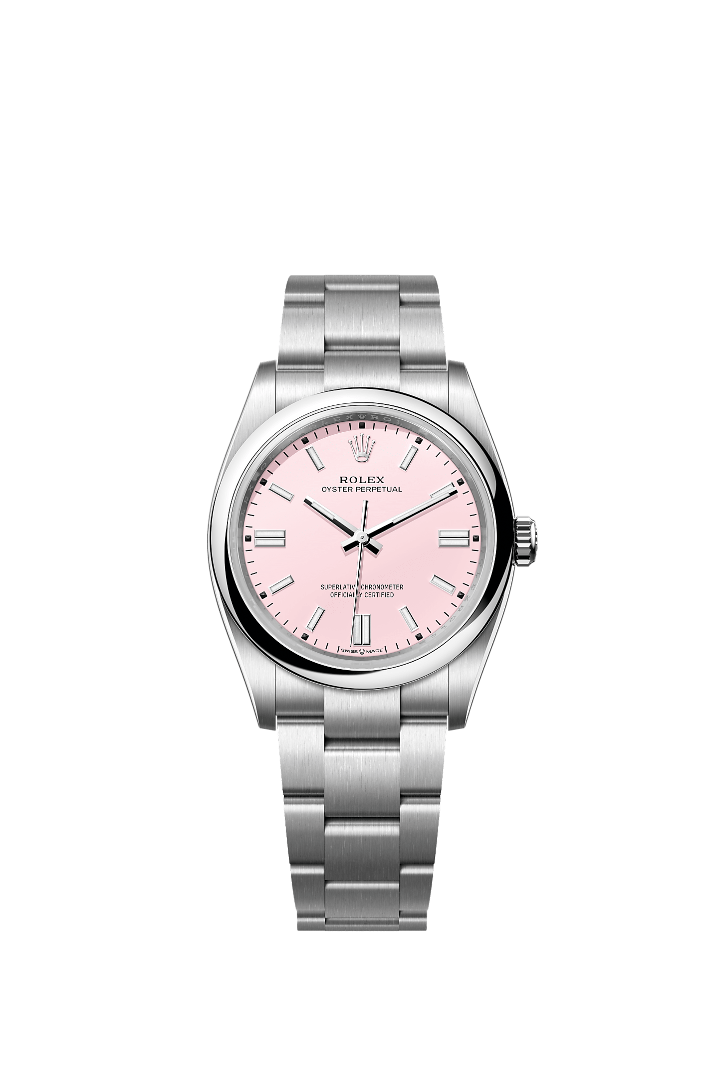 Oyster Perpetual 36, Oyster, 36 mm, Oystersteel, Dial : Candy pink, Rolex
