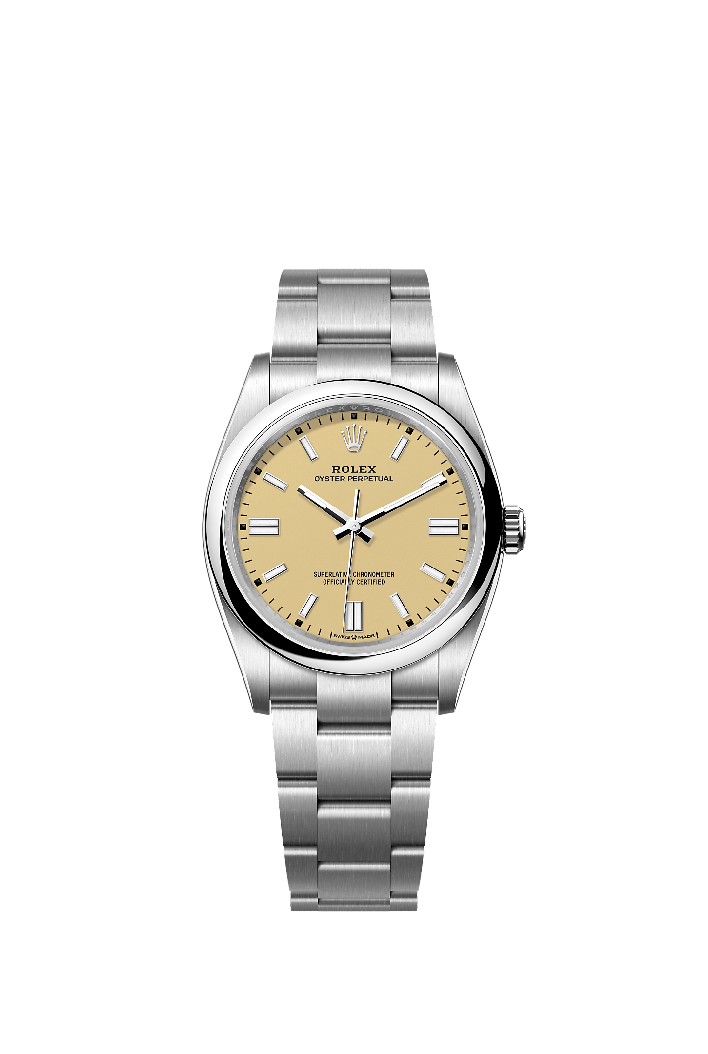 Oyster Perpetual 36, Oyster, 36 mm, Oystersteel, Dial : Beige, Rolex