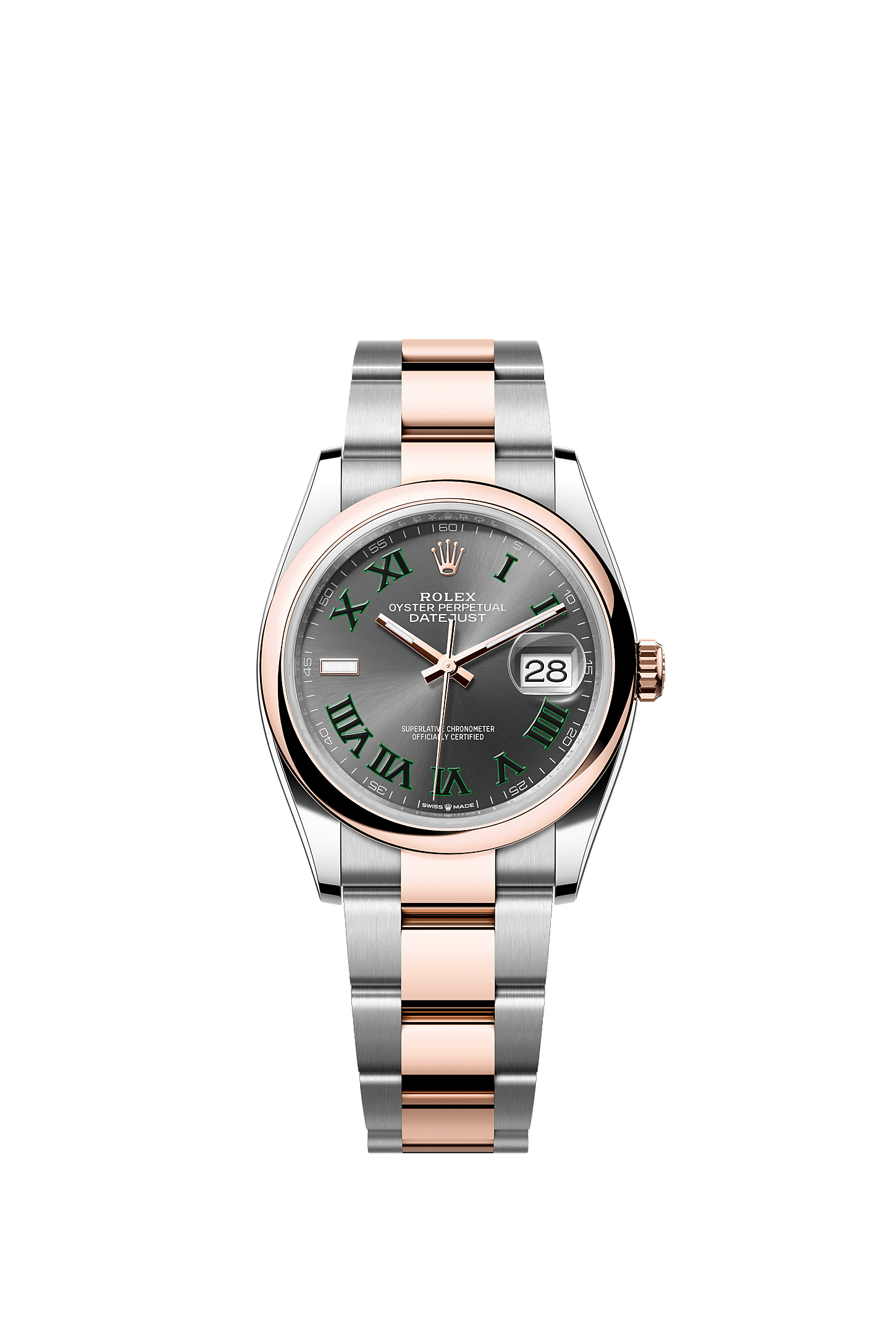 Datejust 36, Oyster, 36 mm, Oystersteel and Everose gold, Dial : Slate, Rolex