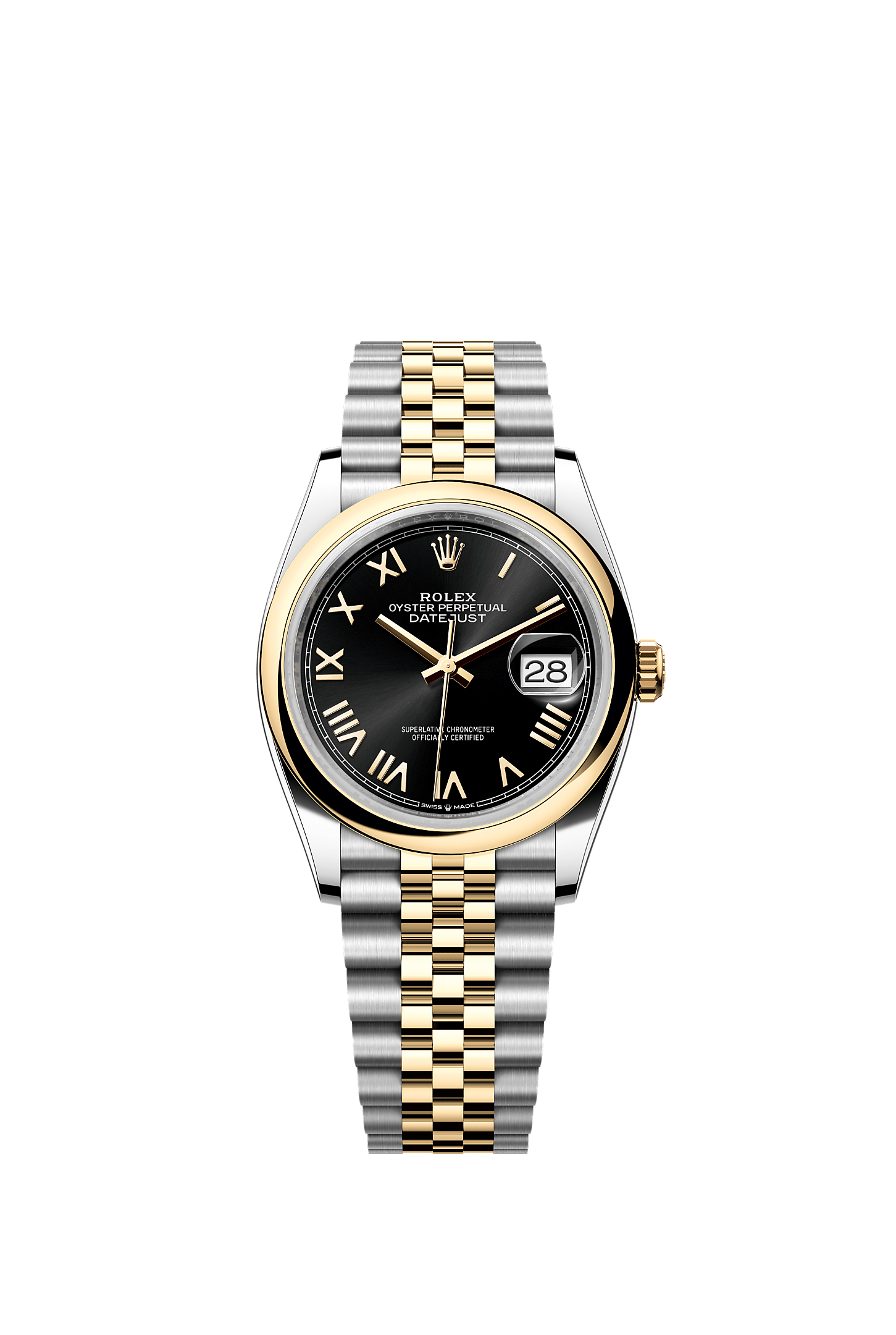 Datejust 36, Oyster, 36 mm, Oystersteel and yellow gold, Dial : Bright black, Rolex