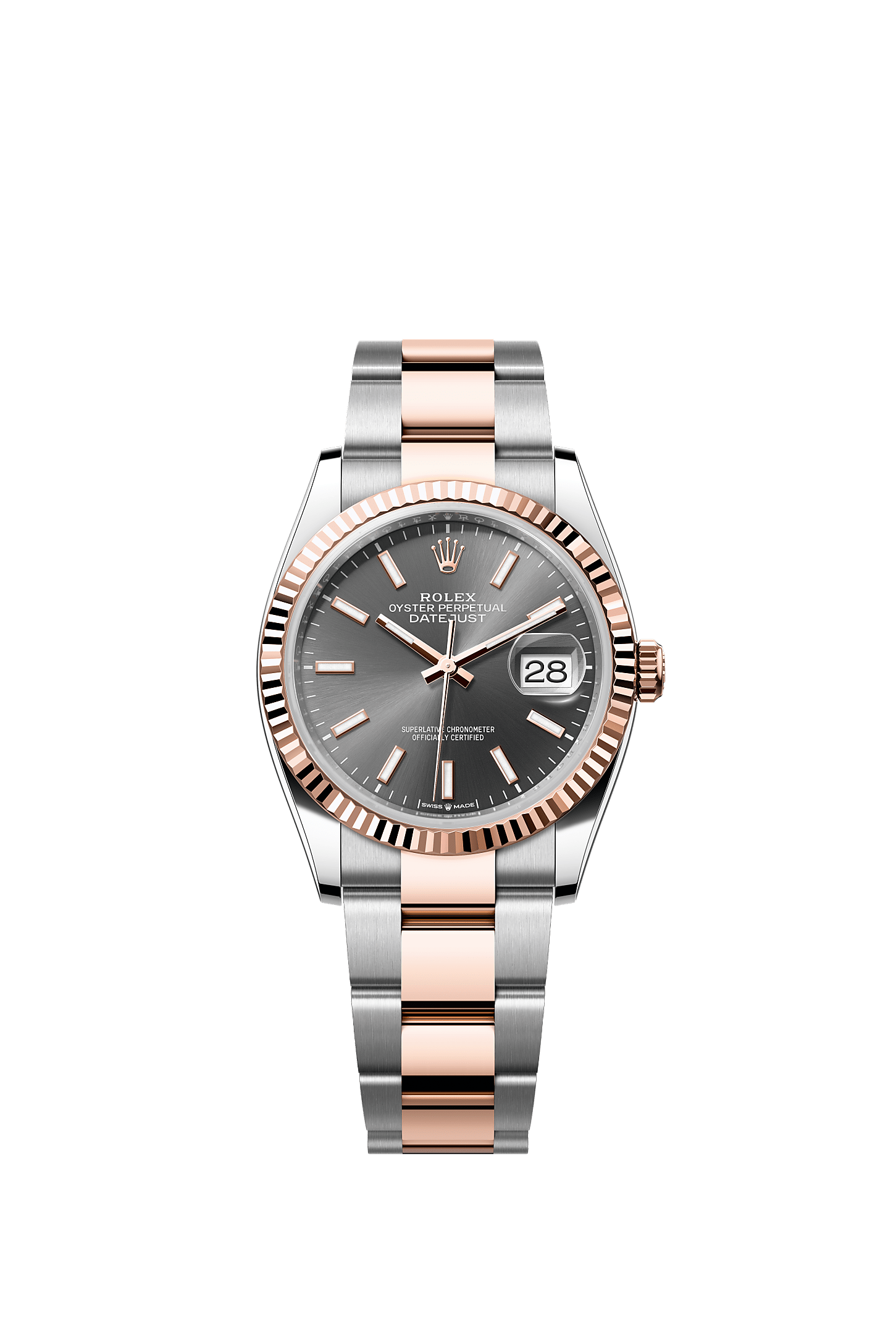 Datejust 36, Oyster, 36 mm, Oystersteel and Everose gold, Dial : Slate, Rolex