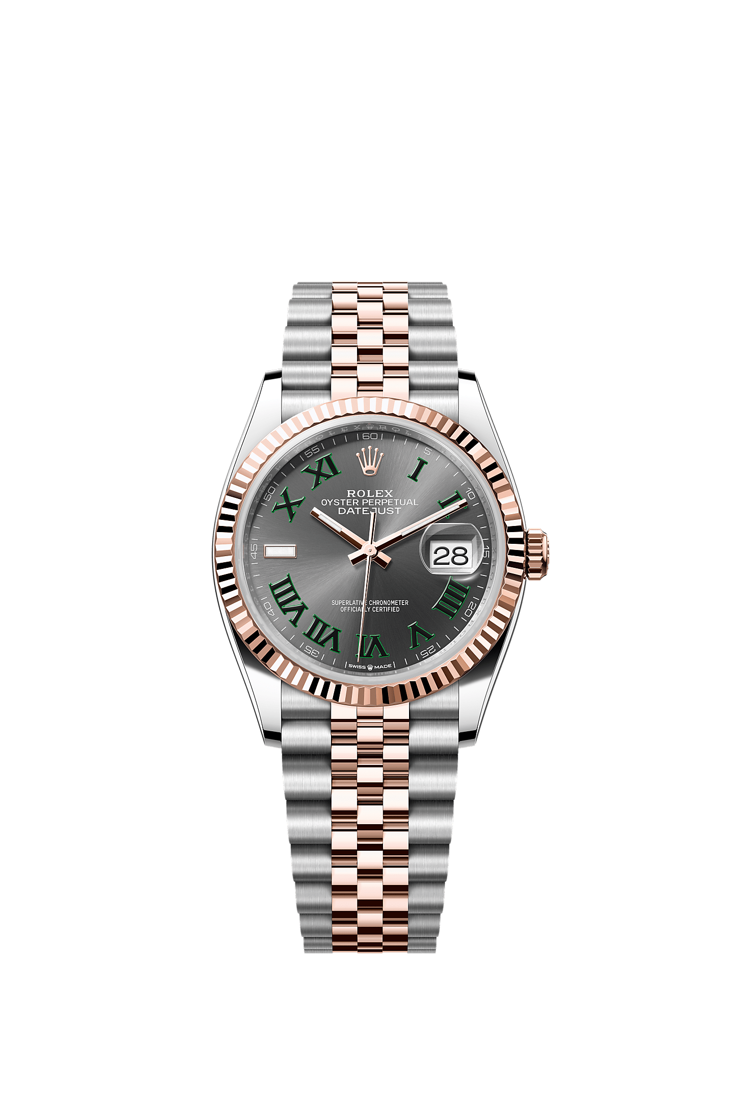 Datejust 36, Oyster, 36 mm, Oystersteel and Everose gold, Dial : Slate, Rolex