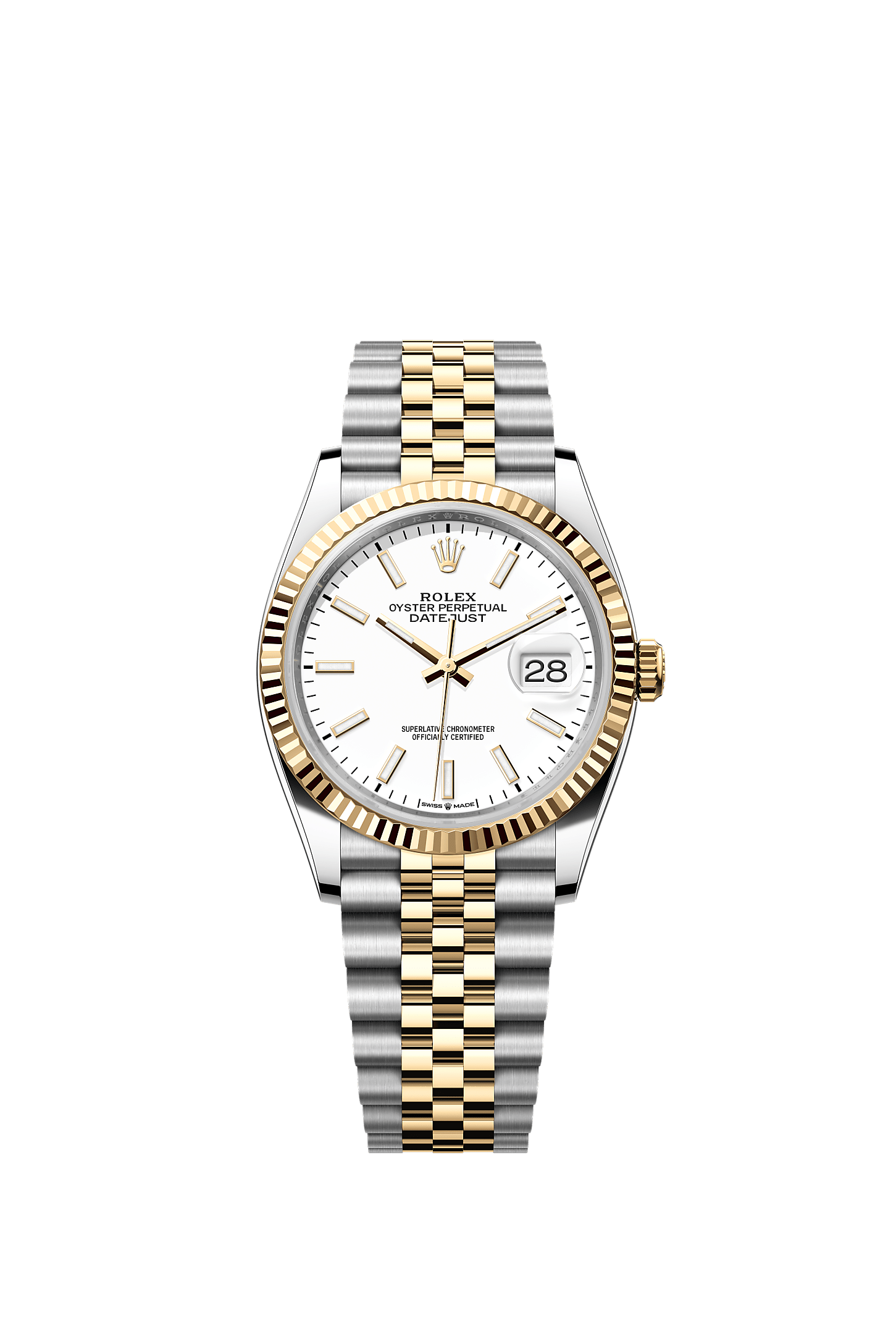 Datejust 36, Oyster, 36 mm, Oystersteel and yellow gold, Dial : White, Rolex