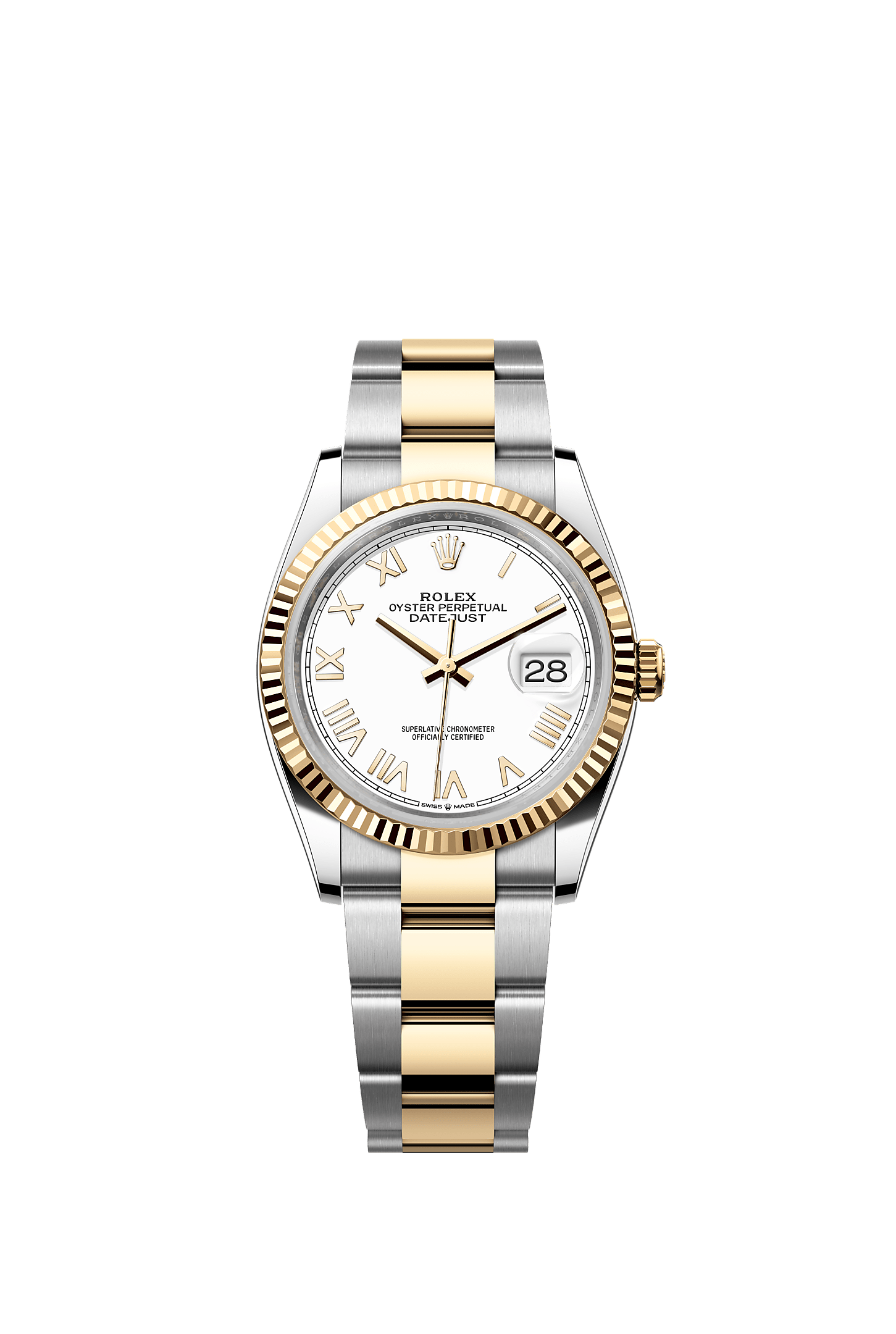 Datejust 36, Oyster, 36 mm, Oystersteel and yellow gold, Dial : White, Rolex
