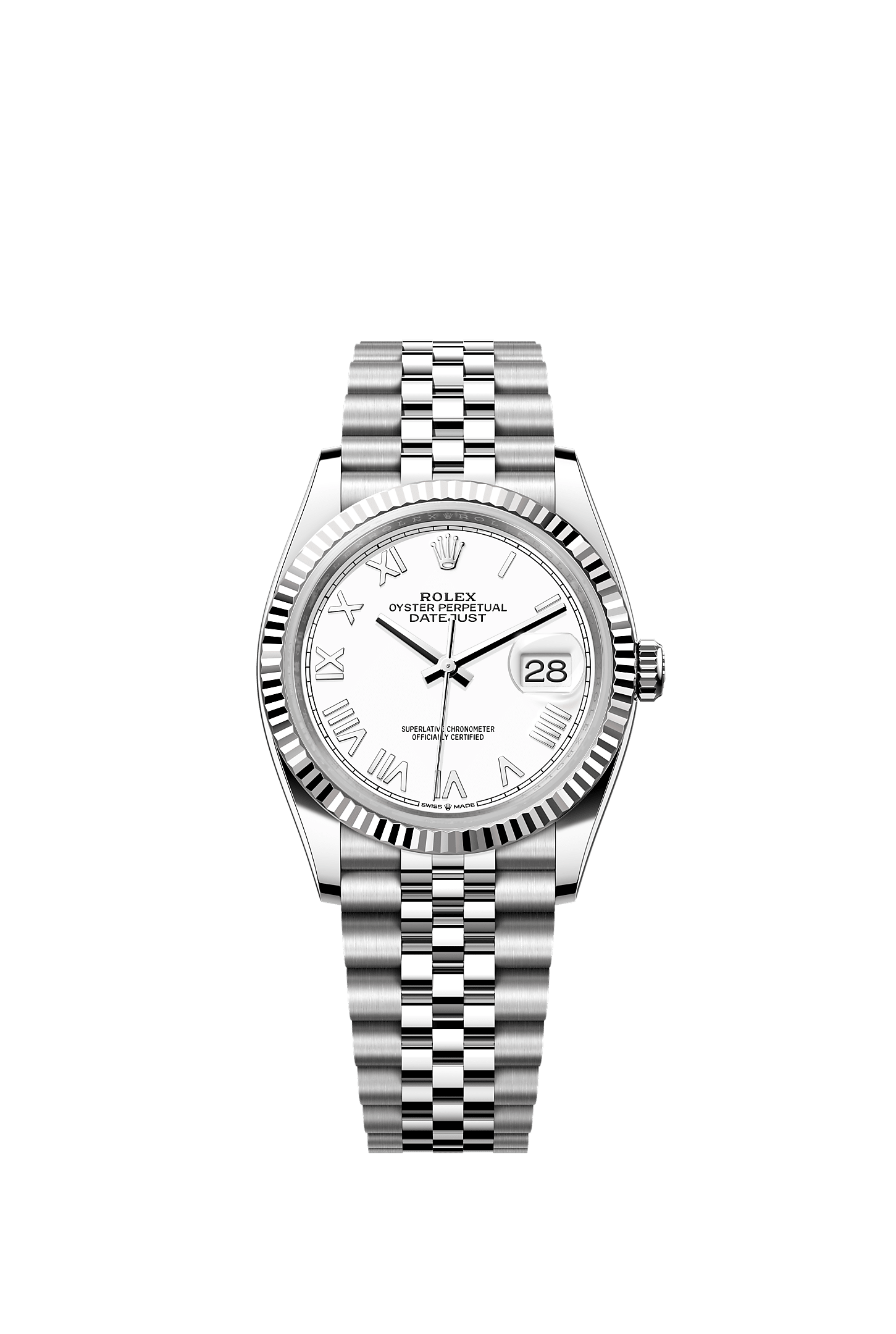 Datejust 36, Oyster, 36 mm, Oystersteel and white gold, Dial : White, Rolex