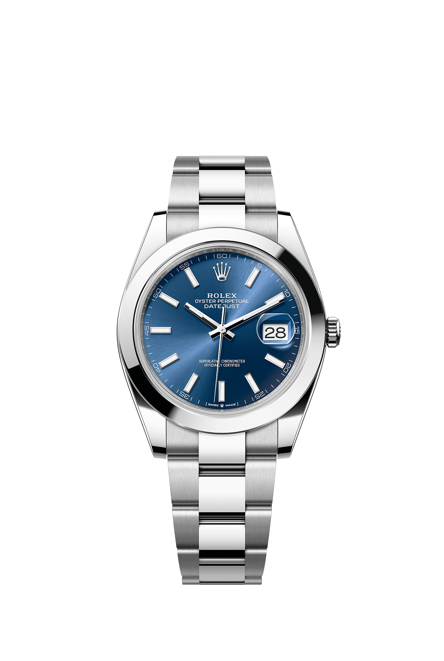 日志型 41, 蚝式，41毫米，蚝式钢, 表盘 : 亮蓝色, Rolex