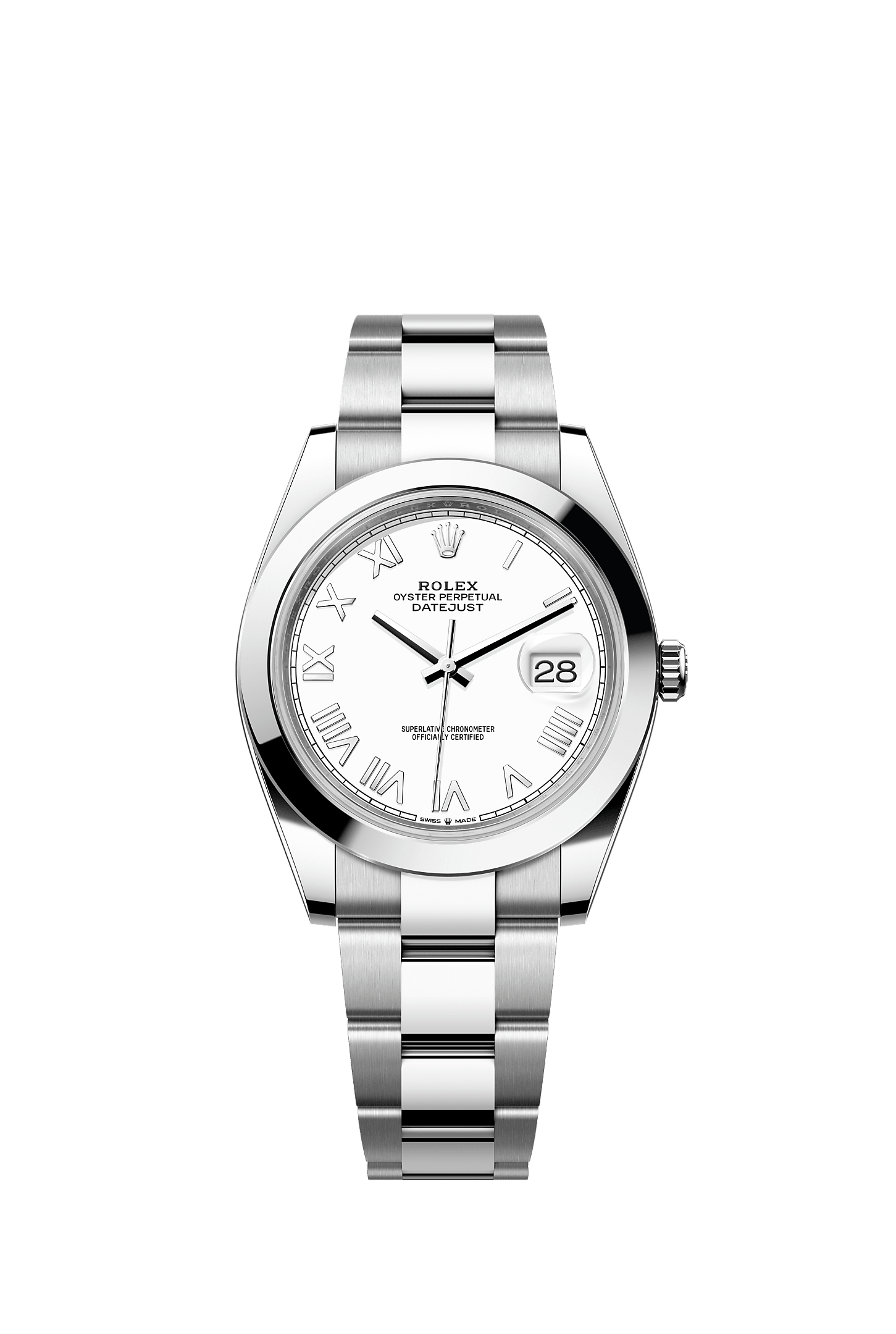 Datejust 41, Oyster, 41 mm, Oystersteel, Dial : White, Rolex