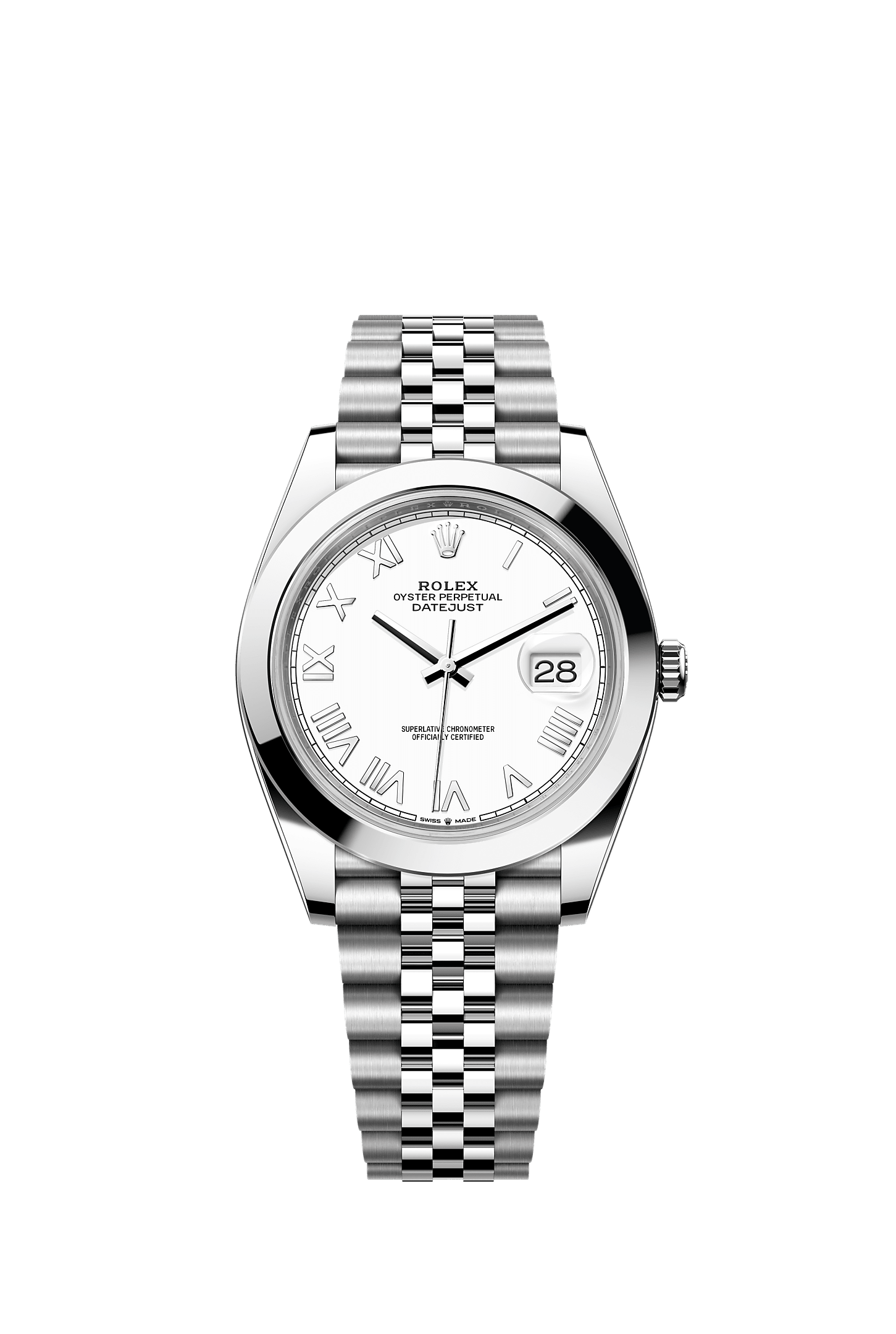 Datejust 41, Oyster, 41 mm, Oystersteel, Dial : White, Rolex