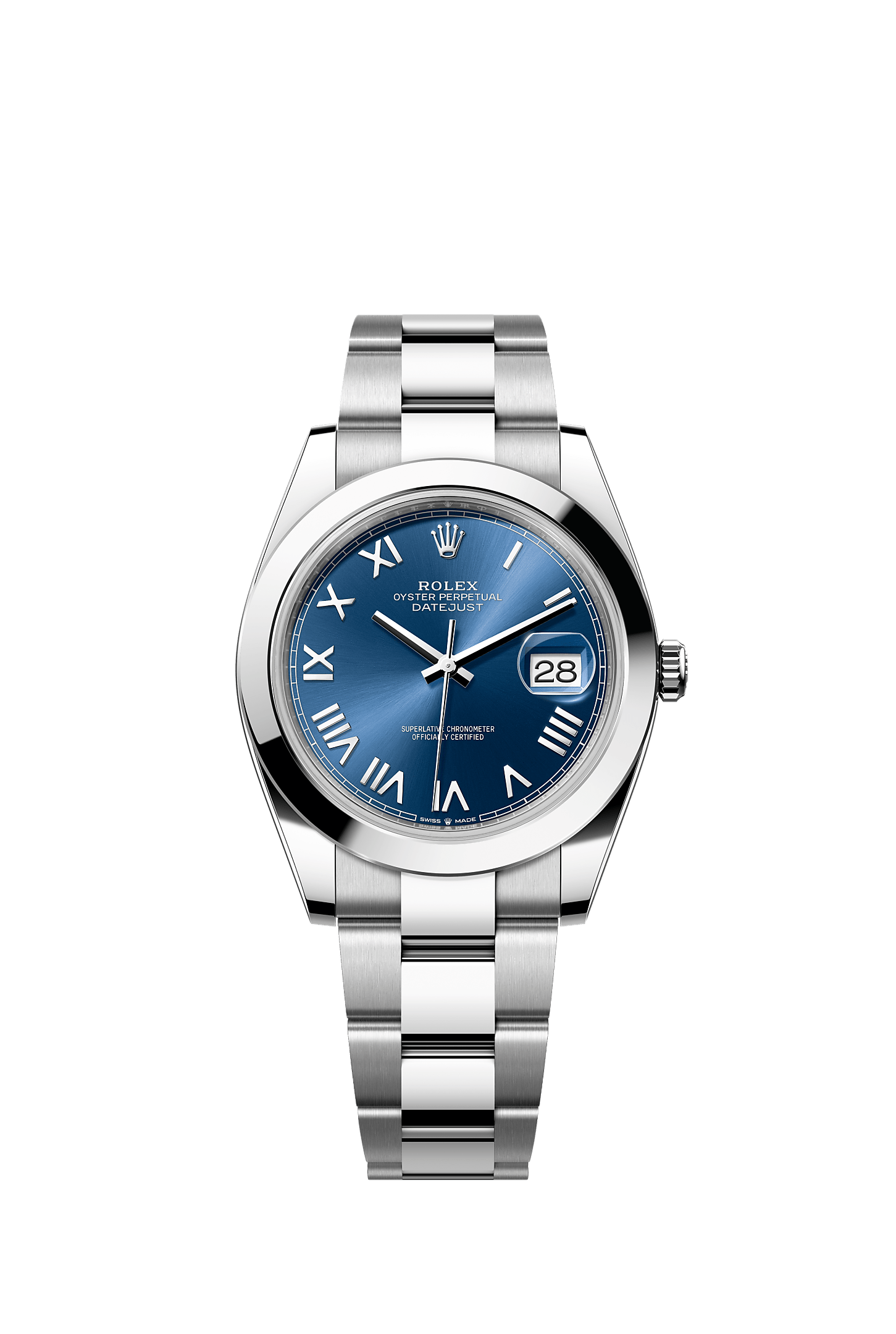 Datejust 41, Oyster, 41 mm, Oystersteel, Dial : Bright blue, Rolex