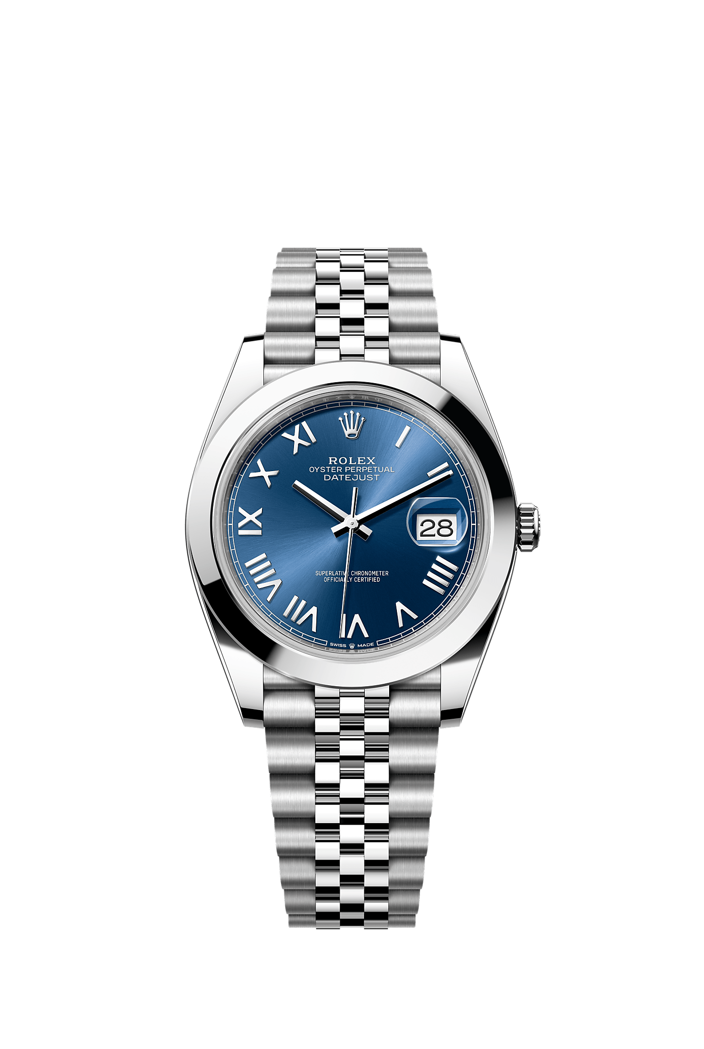 Datejust 41, Oyster, 41 mm, Oystersteel, Dial : Bright blue, Rolex