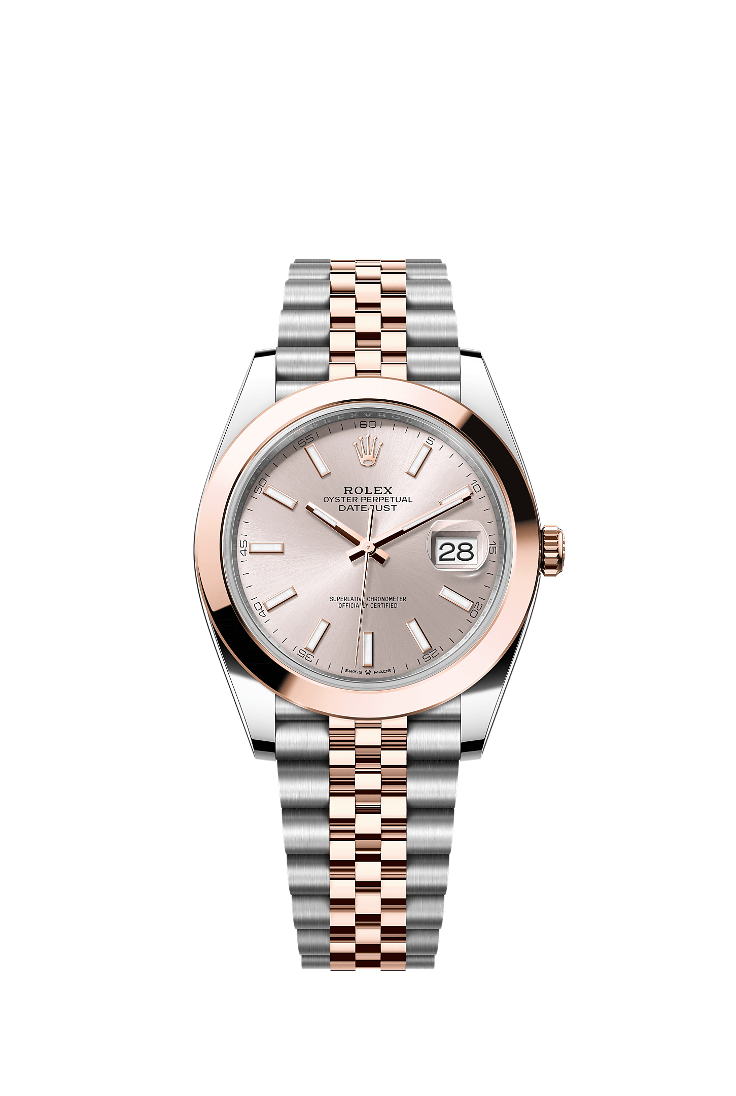 Datejust 41, Oyster, 41 mm, Oystersteel and Everose gold, Dial : Sundust, Rolex