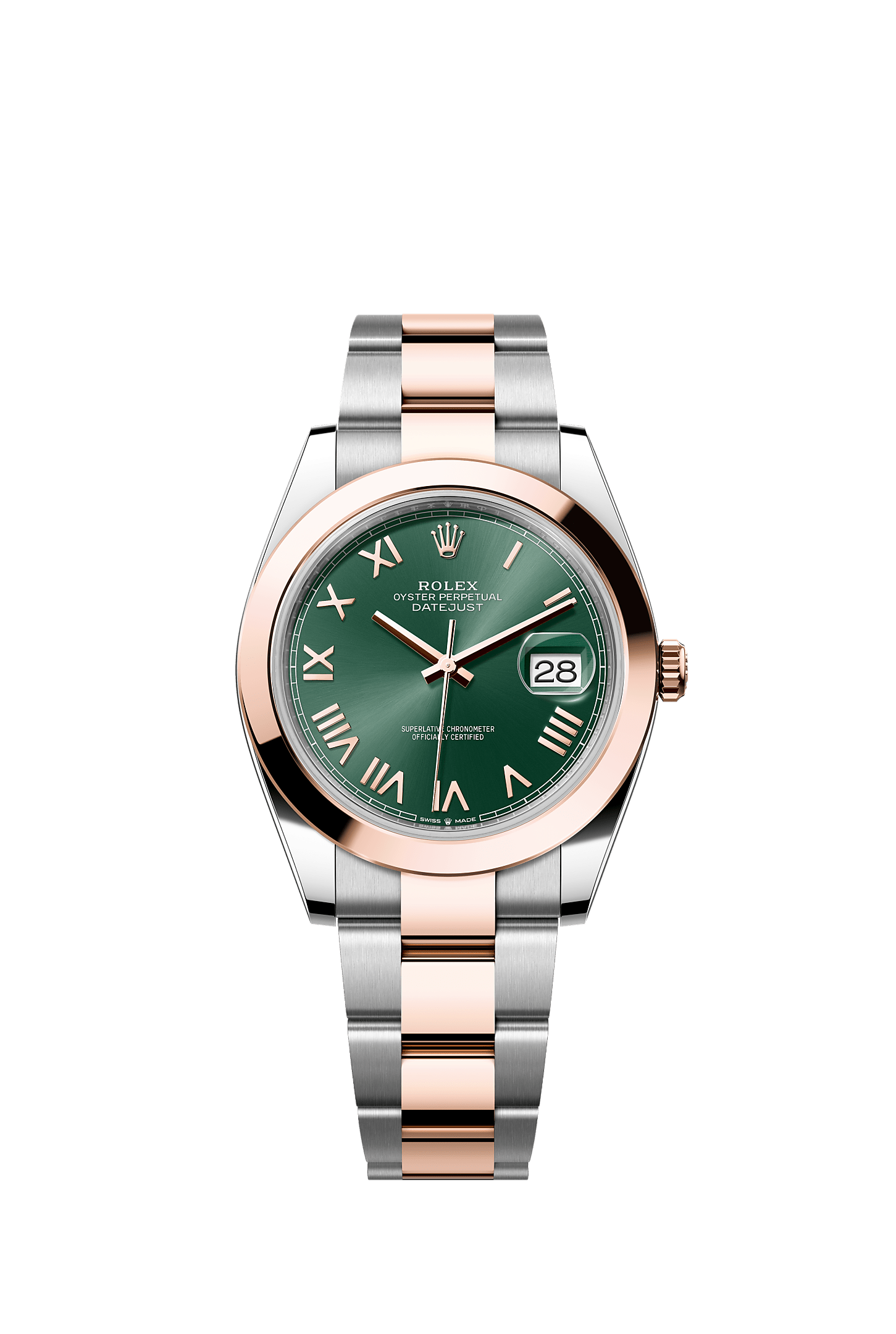 Datejust 41, Oyster, 41 mm, Oystersteel and Everose gold, Dial : Mint green, Rolex