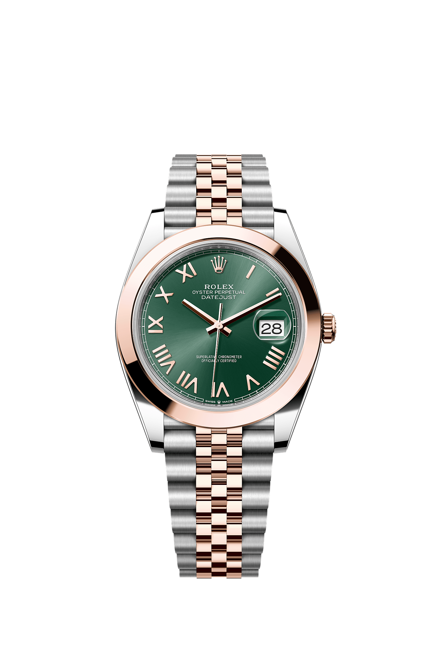Datejust 41, Oyster, 41 mm, Oystersteel and Everose gold, Dial : Mint green, Rolex