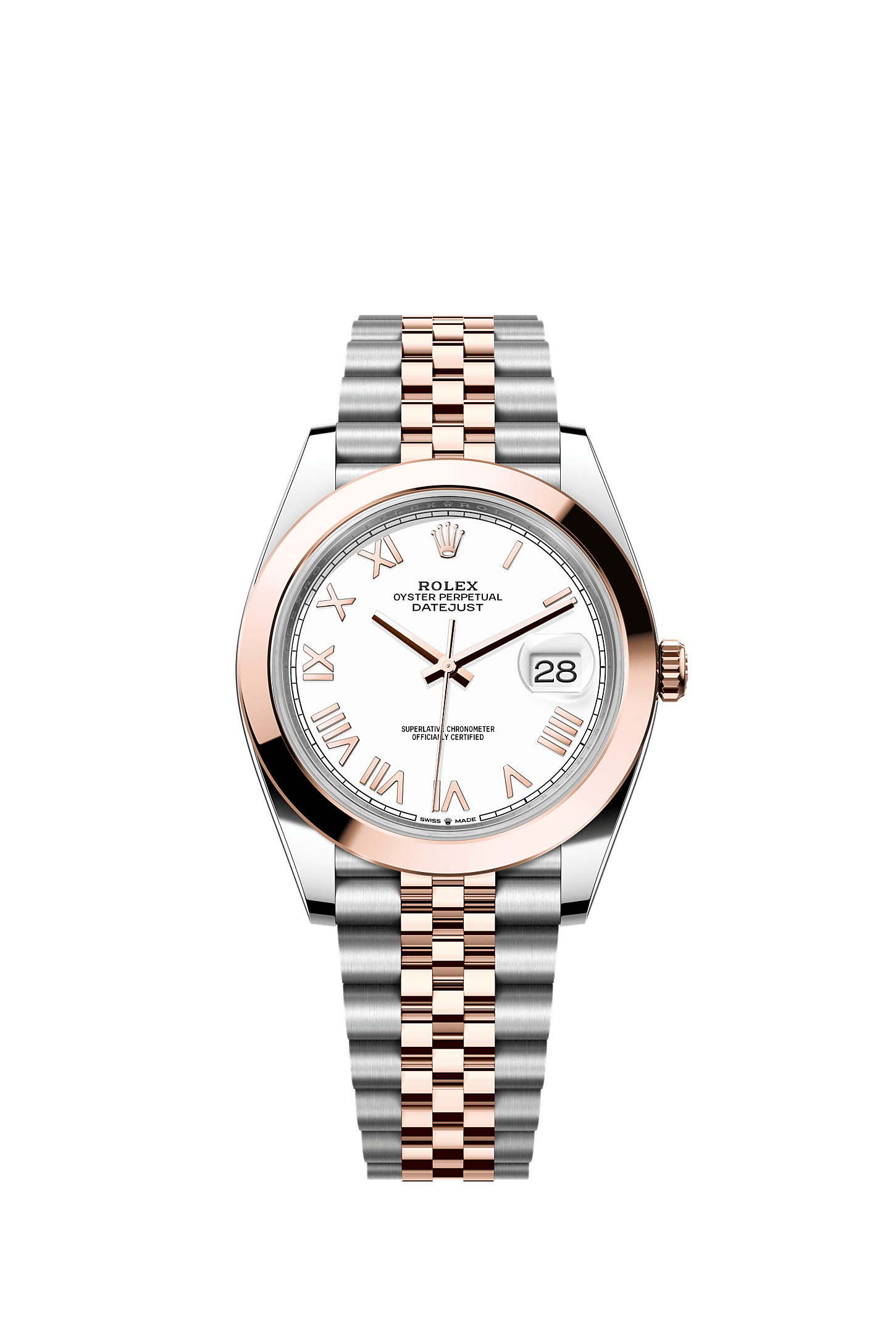 Datejust 41, Oyster, 41 mm, Oystersteel and Everose gold, Dial : White, Rolex