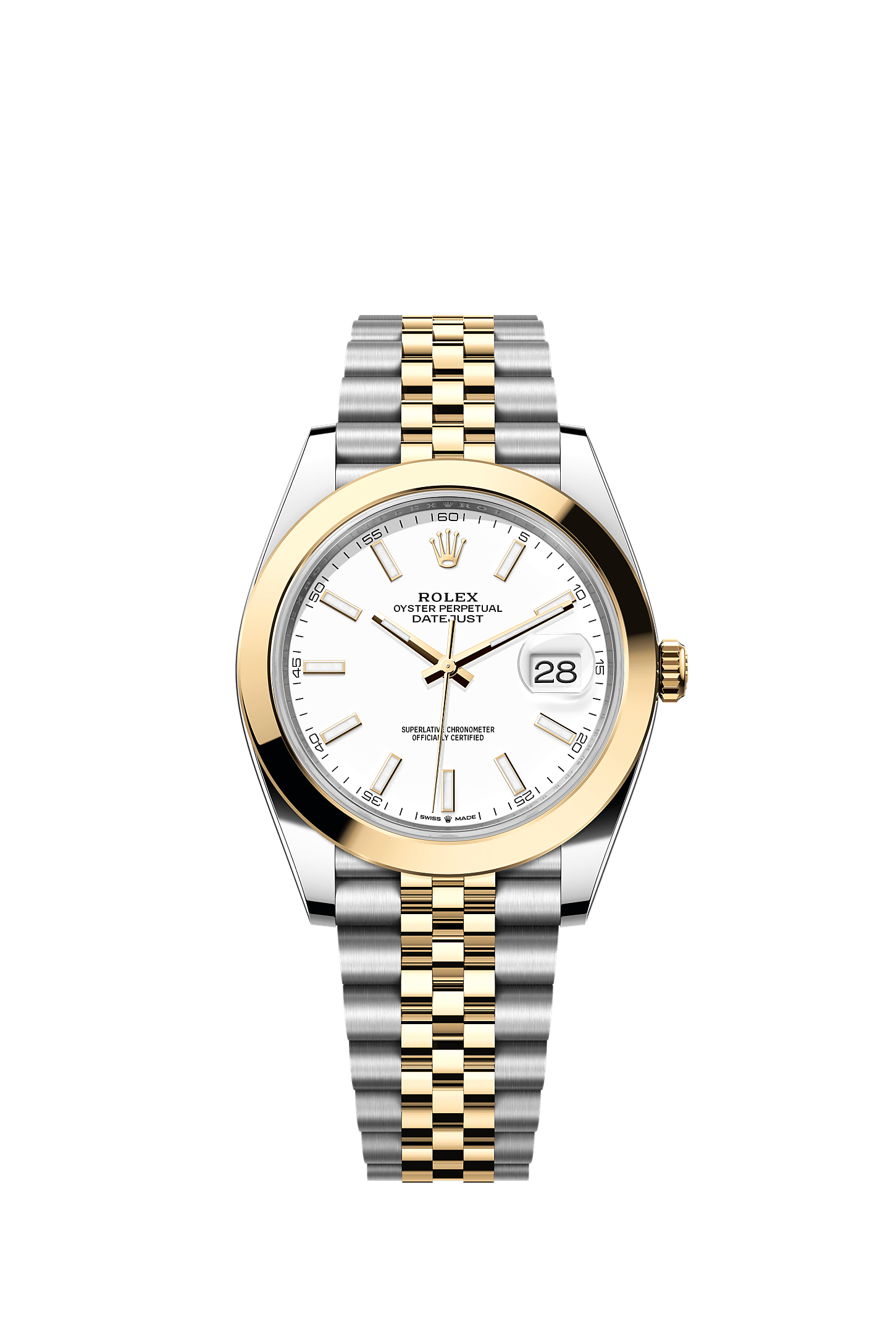 Datejust 41, Oyster, 41 mm, Oystersteel and yellow gold, Dial : White, Rolex