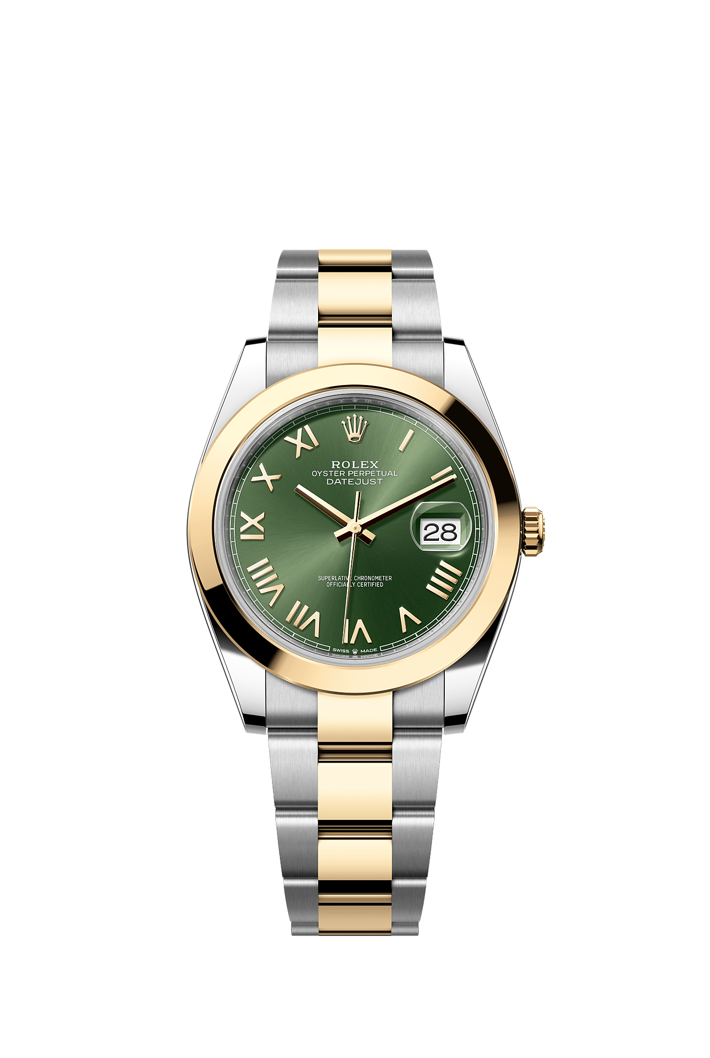 日志型 41, 蚝式，41毫米，黄金及蚝式钢, 表盘 : 橄榄绿色, Rolex