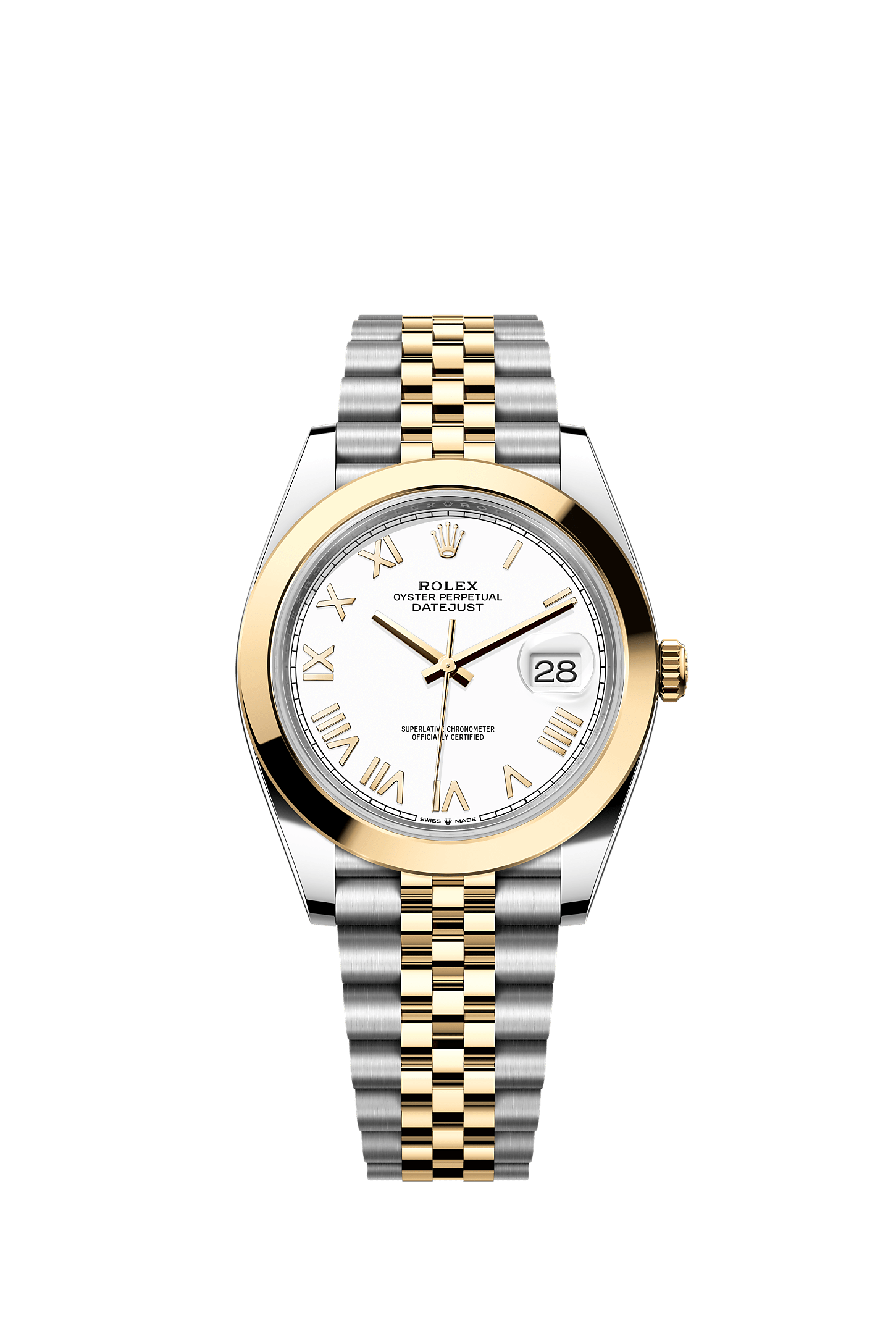Datejust 41, Oyster, 41 mm, Oystersteel and yellow gold, Dial : White, Rolex