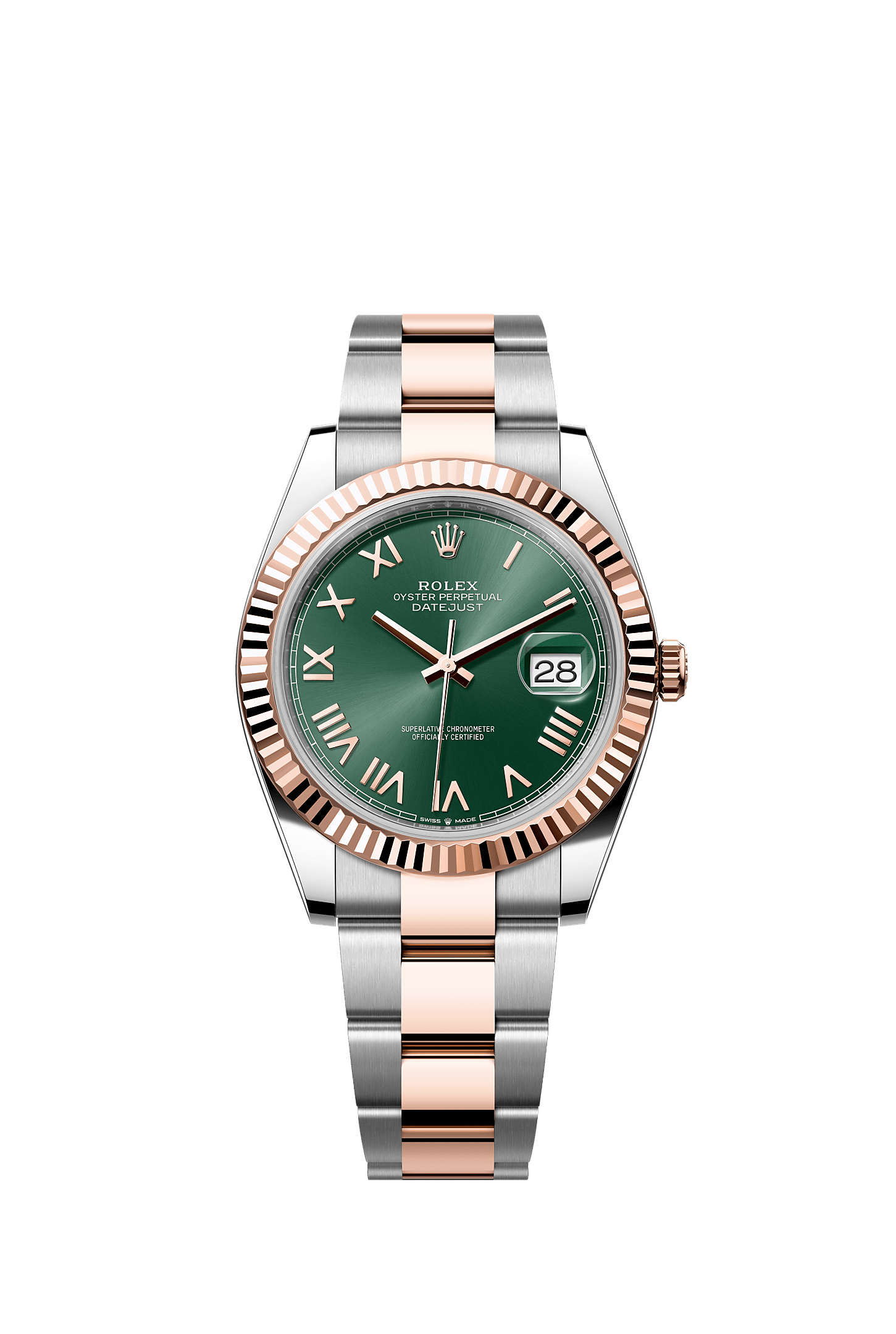 Datejust 41, Oyster, 41 mm, Oystersteel and Everose gold, Dial : Mint green, Rolex