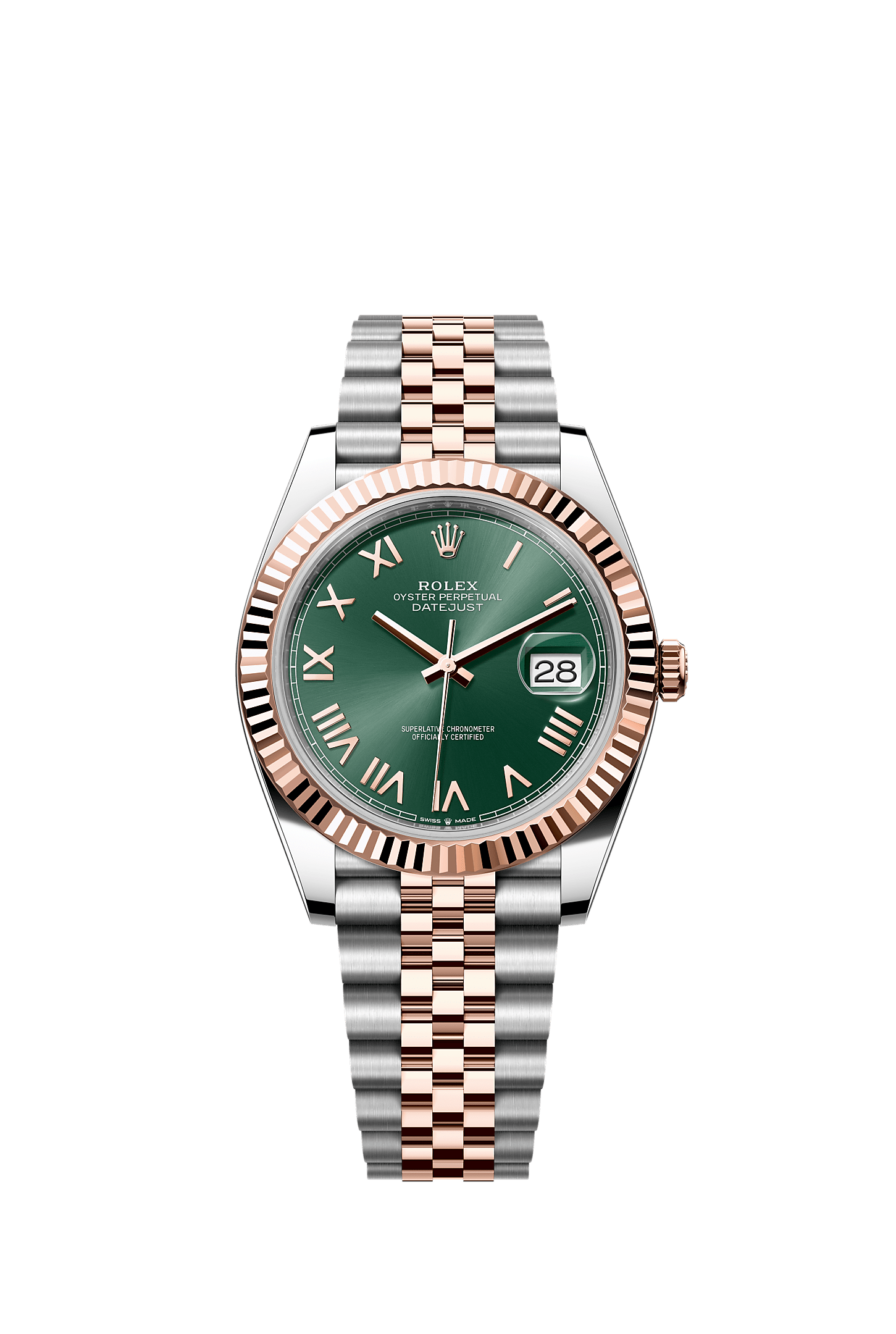 Datejust 41, Oyster, 41 mm, Oystersteel and Everose gold, Dial : Mint green, Rolex