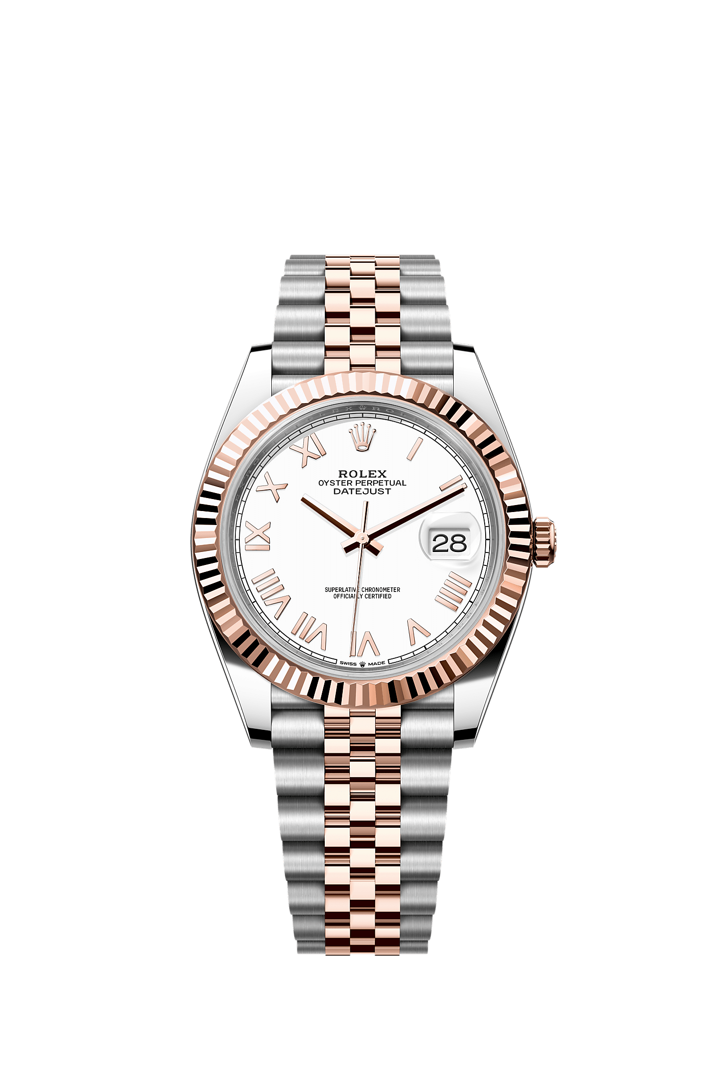 Datejust 41, Oyster, 41 mm, Oystersteel and Everose gold, Dial : White, Rolex