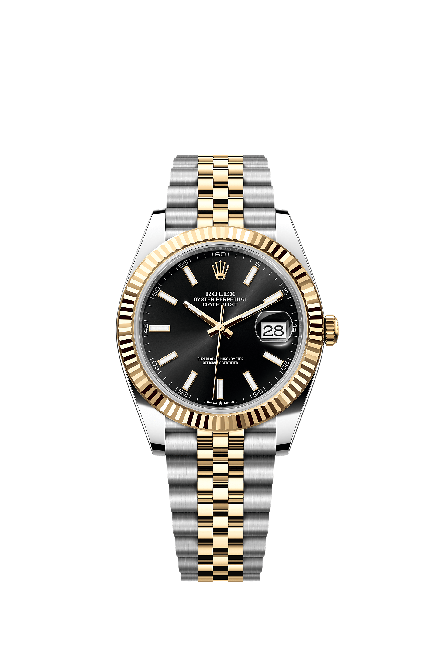 Datejust 41, Oyster, 41 mm, Oystersteel and yellow gold, Dial : Bright black, Rolex