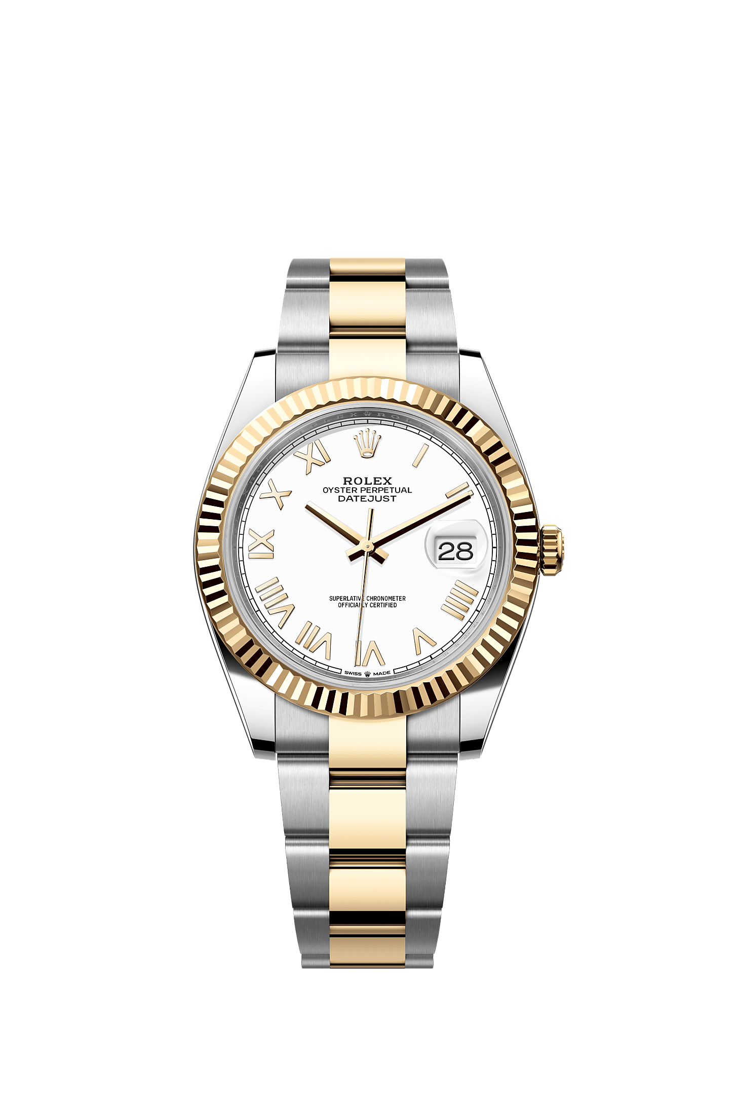 Datejust 41, Oyster, 41 mm, Oystersteel and yellow gold, Dial : White, Rolex