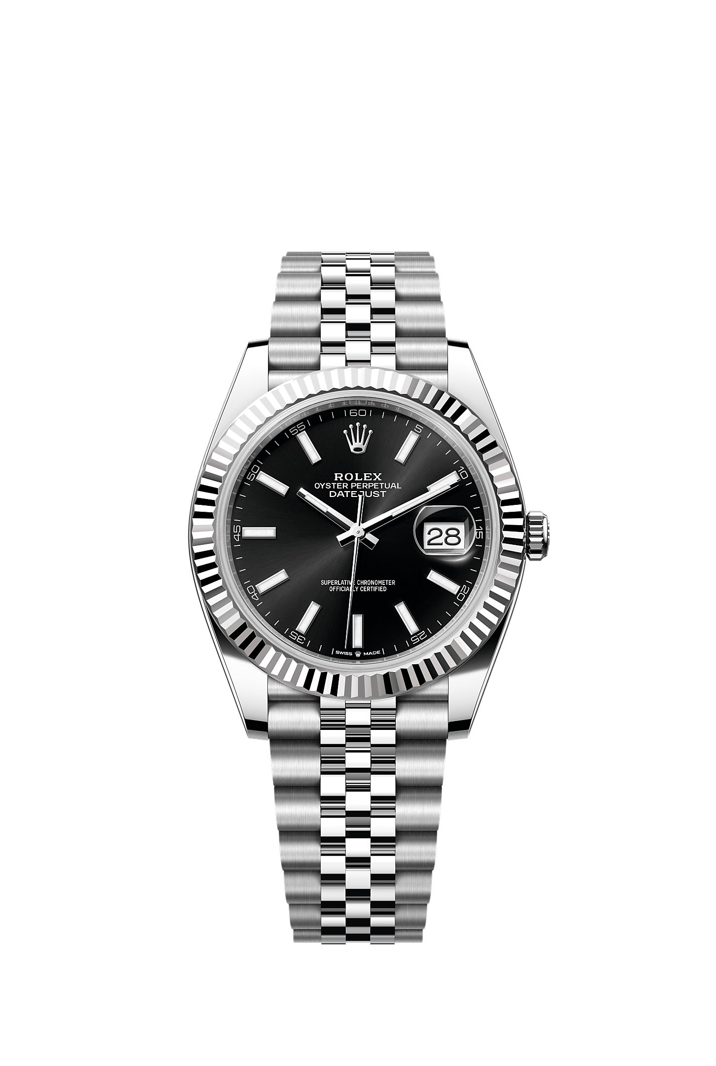 Datejust 41, Oyster, 41 mm, Oystersteel and white gold, Dial : Bright black, Rolex