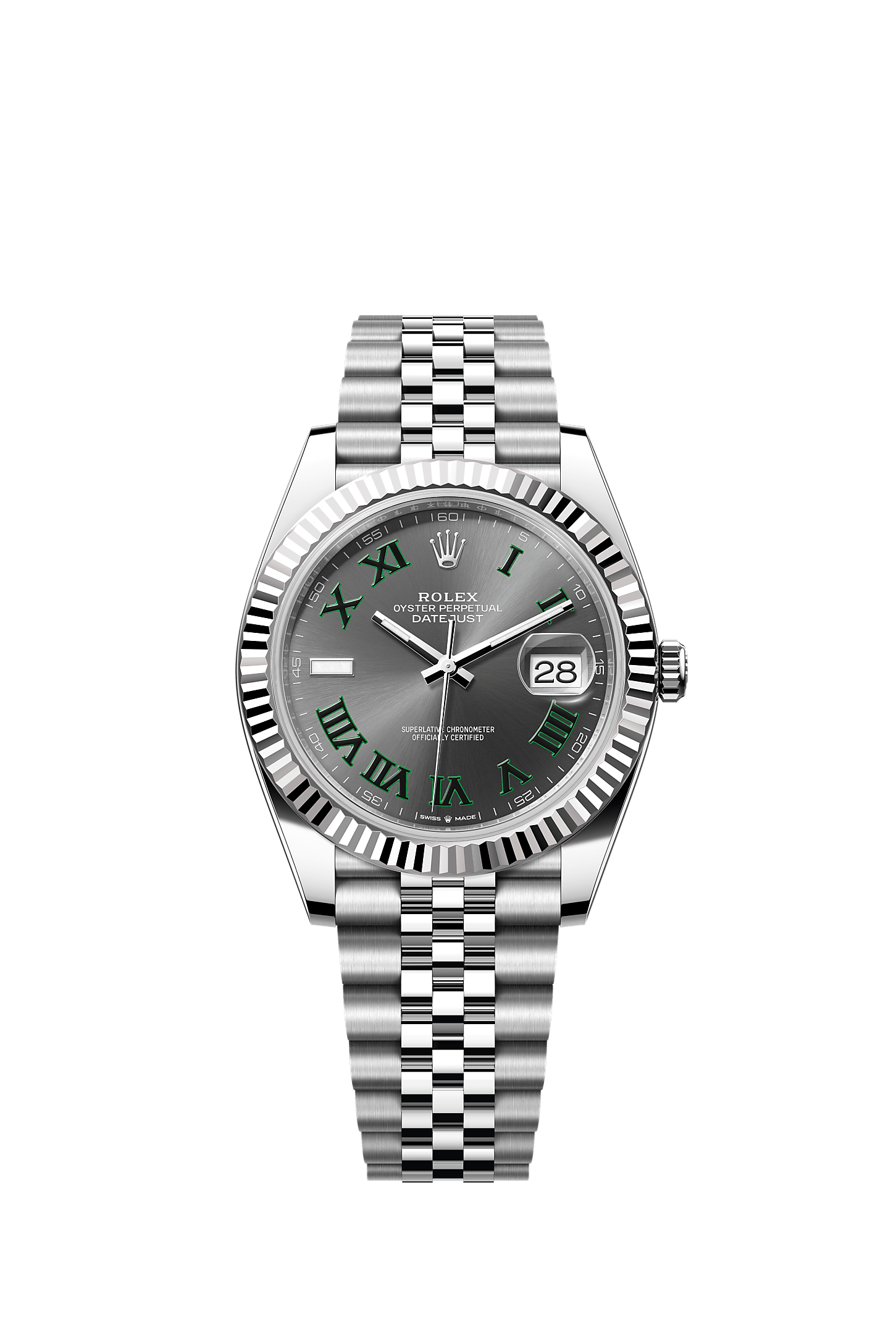 Datejust 41, Oyster, 41 mm, Oystersteel and white gold, Dial : Slate, Rolex