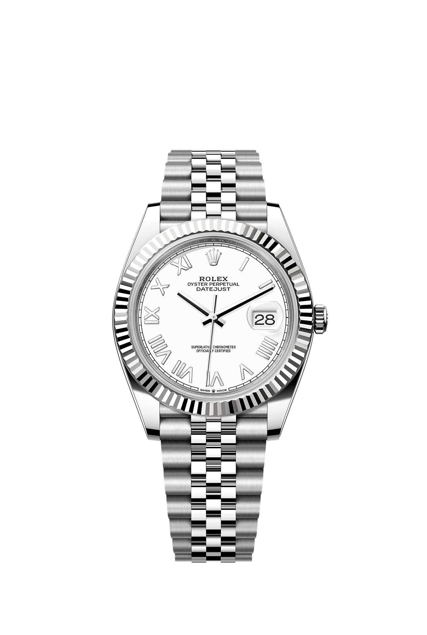 Datejust 41, Oyster, 41 mm, Oystersteel and white gold, Dial : White, Rolex