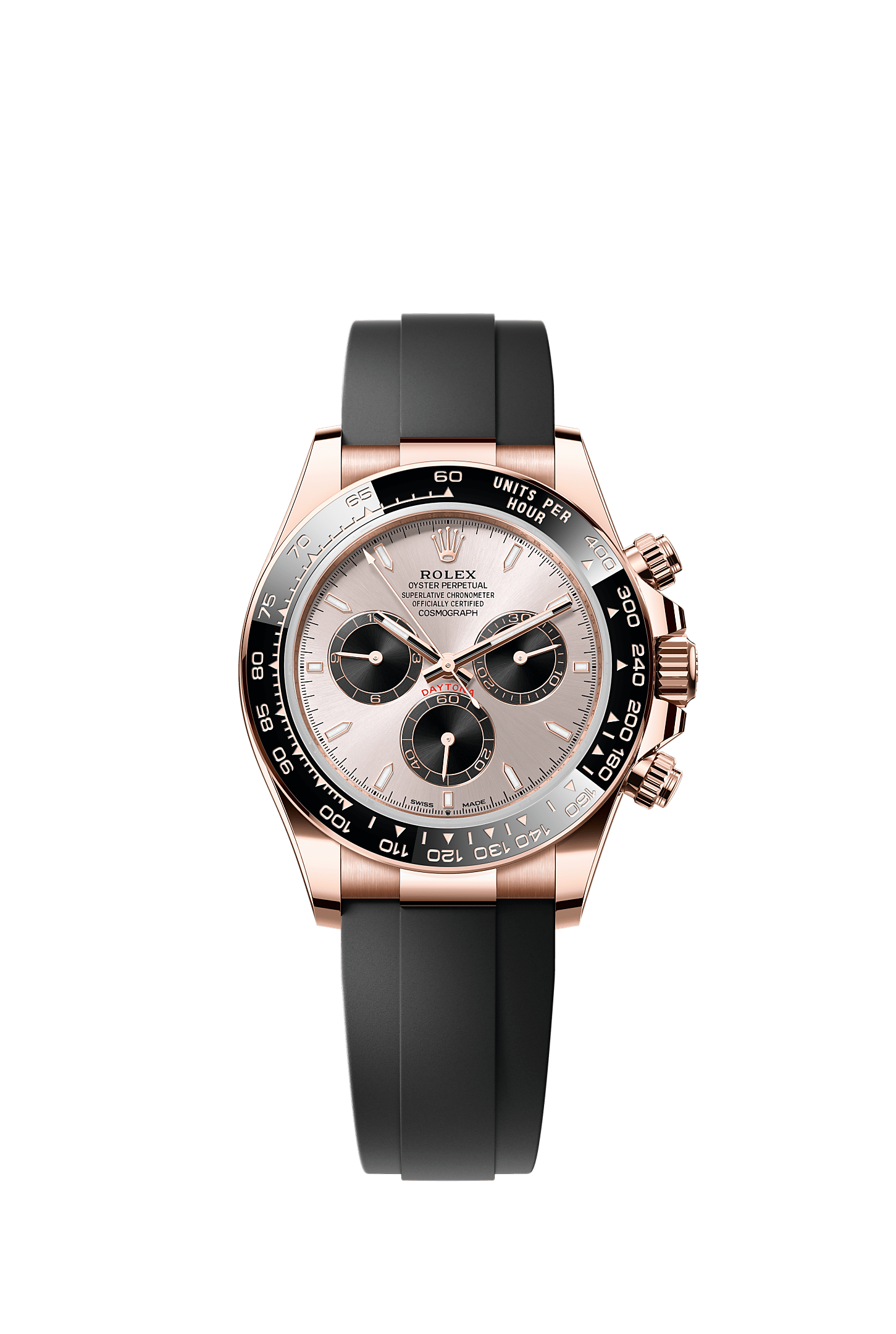 Cosmograph Daytona, Oyster, 40 mm, Everose gold, Dial : Sundust and bright black, Rolex