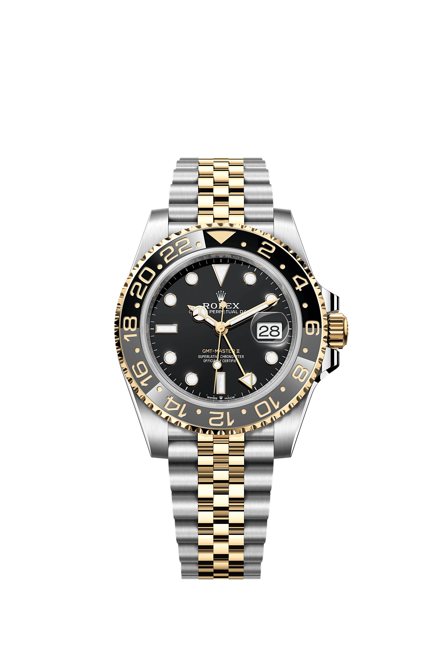 GMT-Master II, Oyster, 40 mm, Oystersteel and yellow gold, Dial : Black, Rolex
