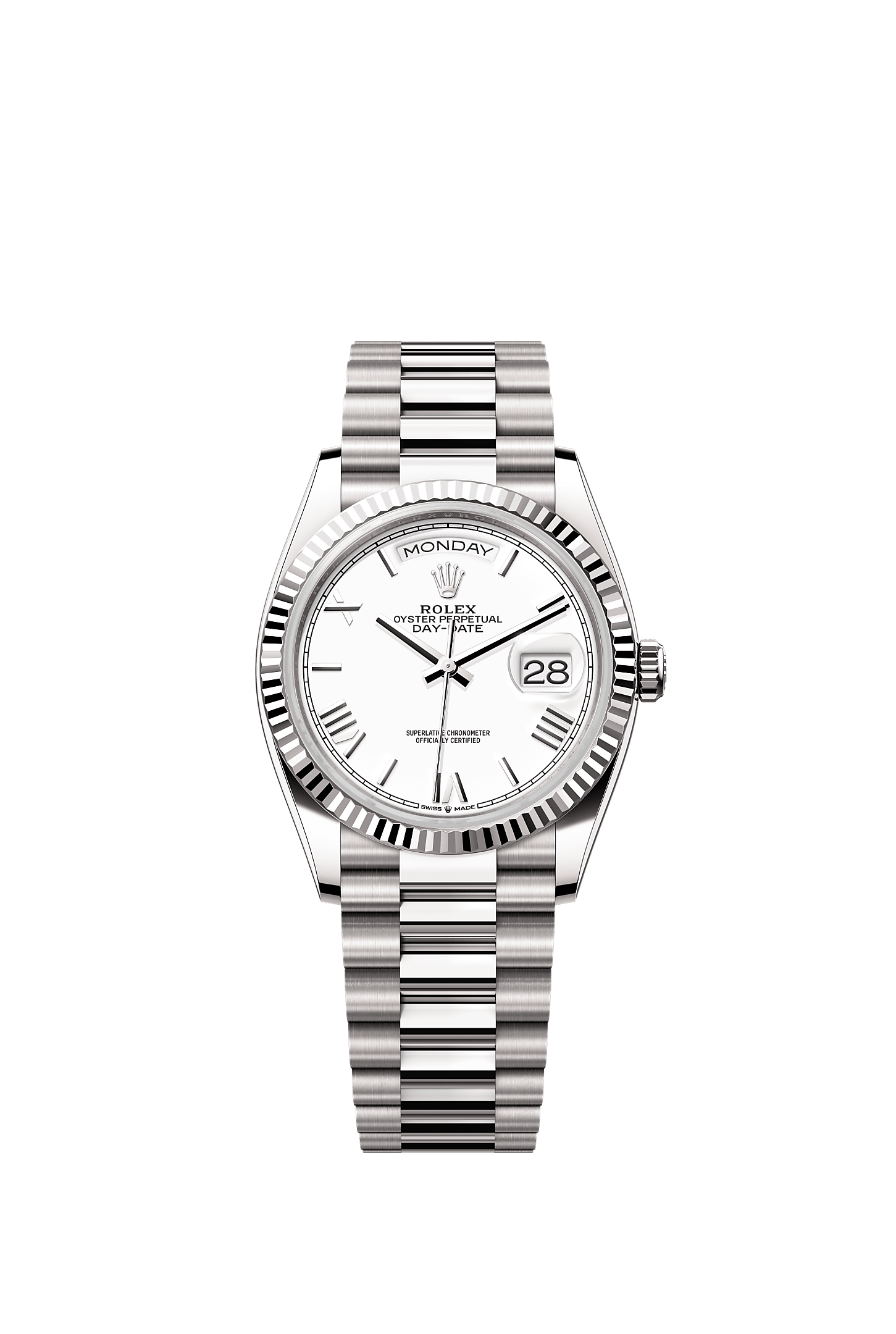 Day-Date 36, Oyster, 36 mm, white gold, Dial : White, Rolex