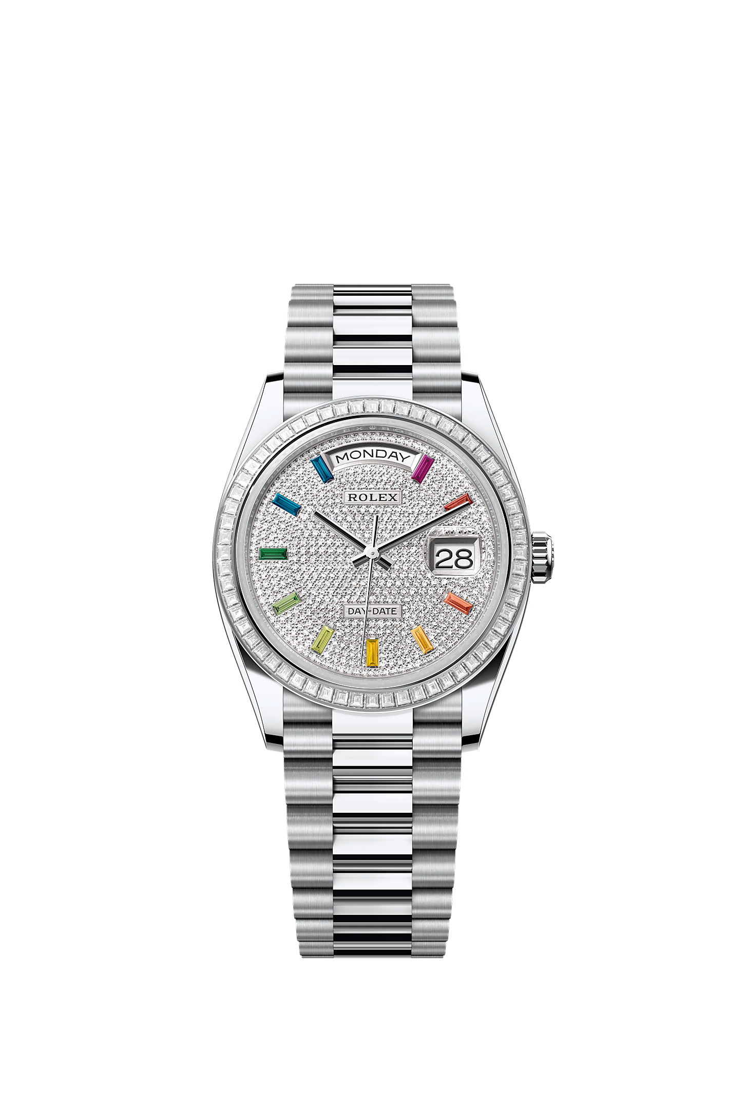 Day-Date 36, Oyster, 36 mm, platinum and diamonds, Dial : Diamond-paved, Rolex