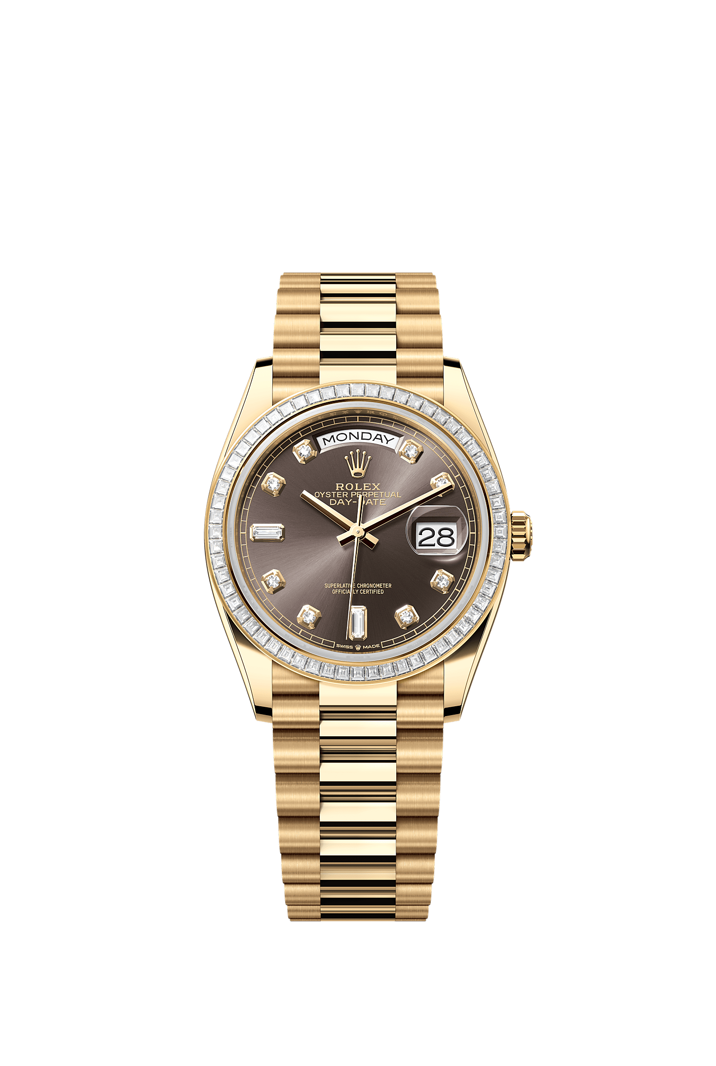Day-Date 36, Oyster, 36 mm, yellow gold and diamonds, Dial : Dark grey set with diamonds, Rolex