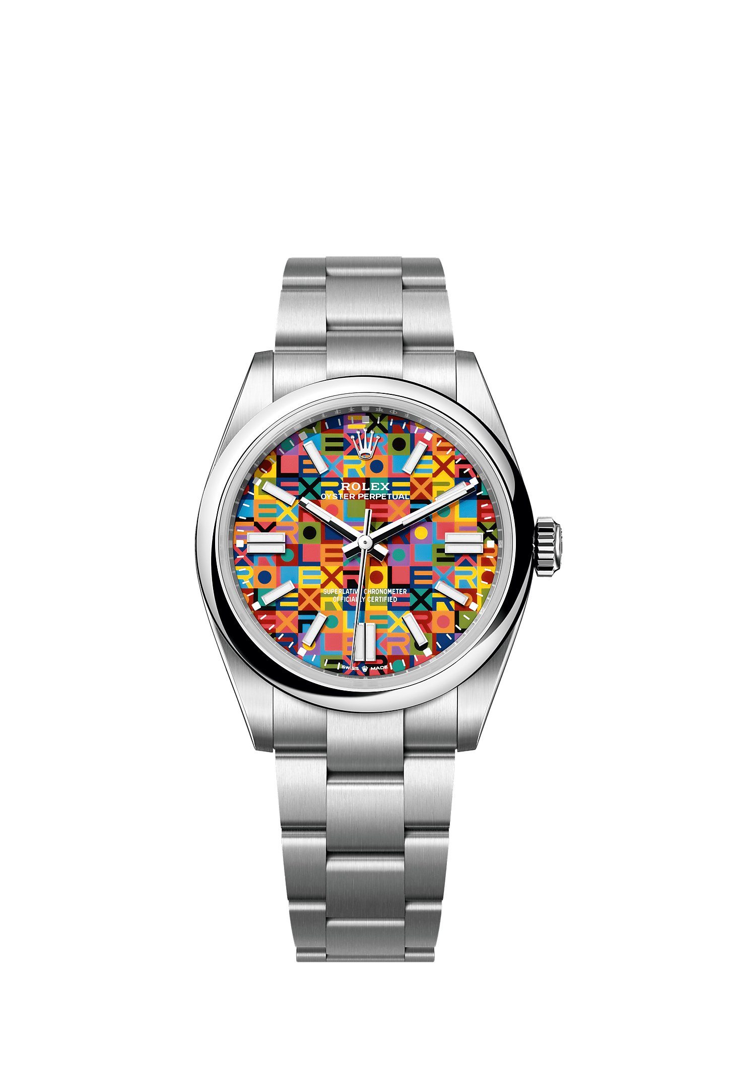 Oyster Perpetual 41, Oyster, 41 mm, Oystersteel, Dial : Multicoloured, Jubilee motif, Rolex