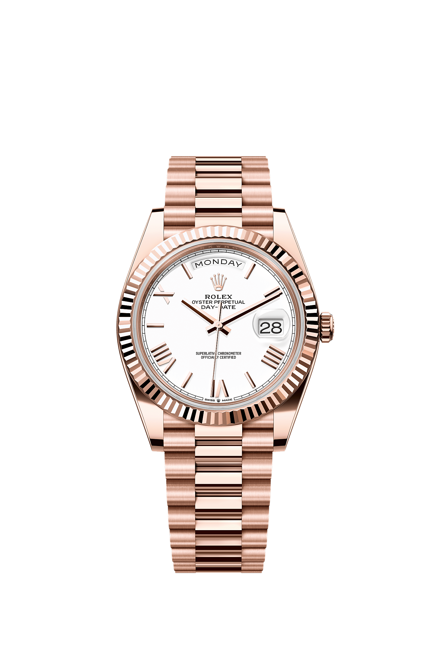 Day-Date 40, Oyster, 40 mm, Everose gold, Dial : White, Rolex