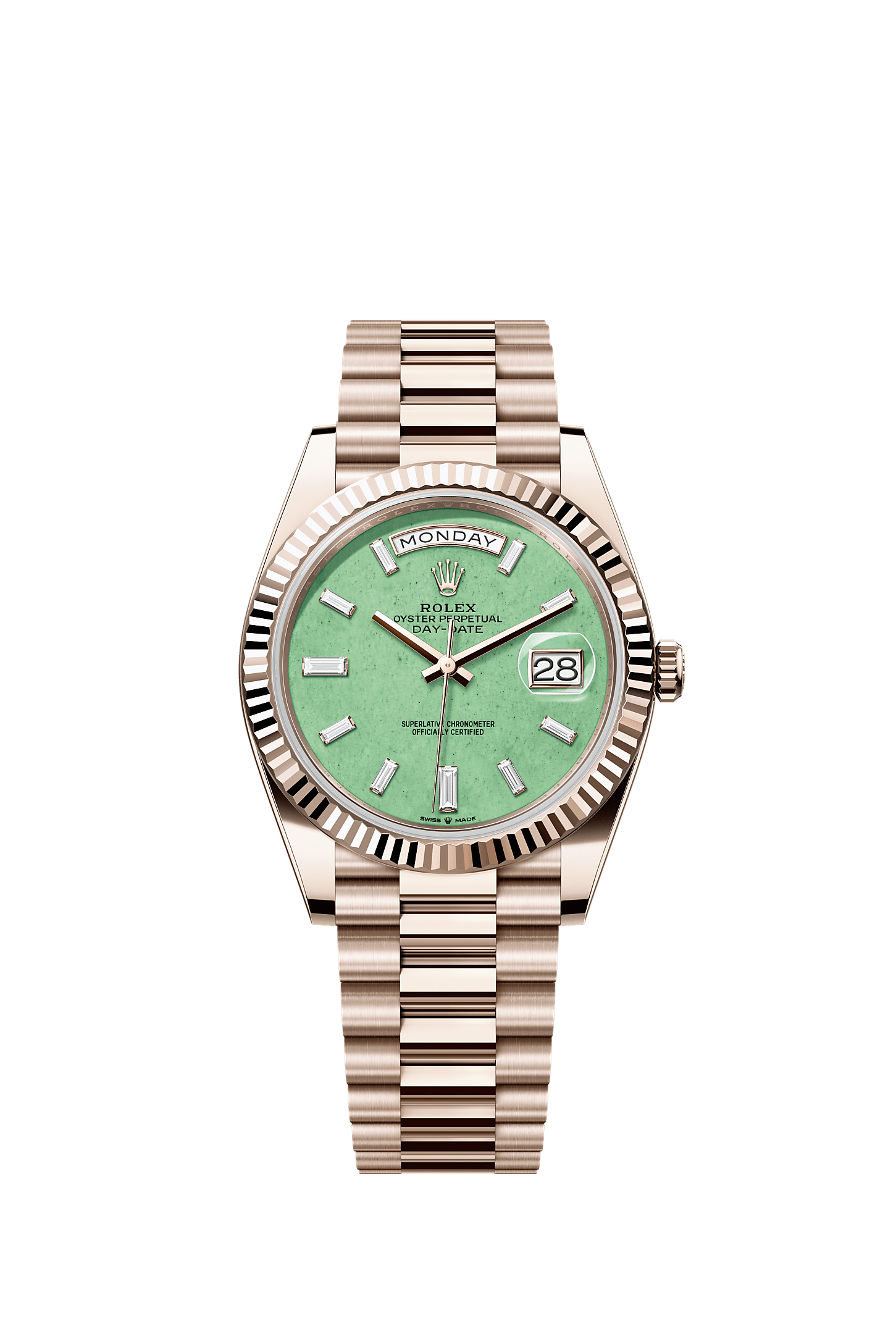 Day-Date 40, Oyster, 40 mm, Jubilee Gold, Dial : Light green aventurine, Rolex