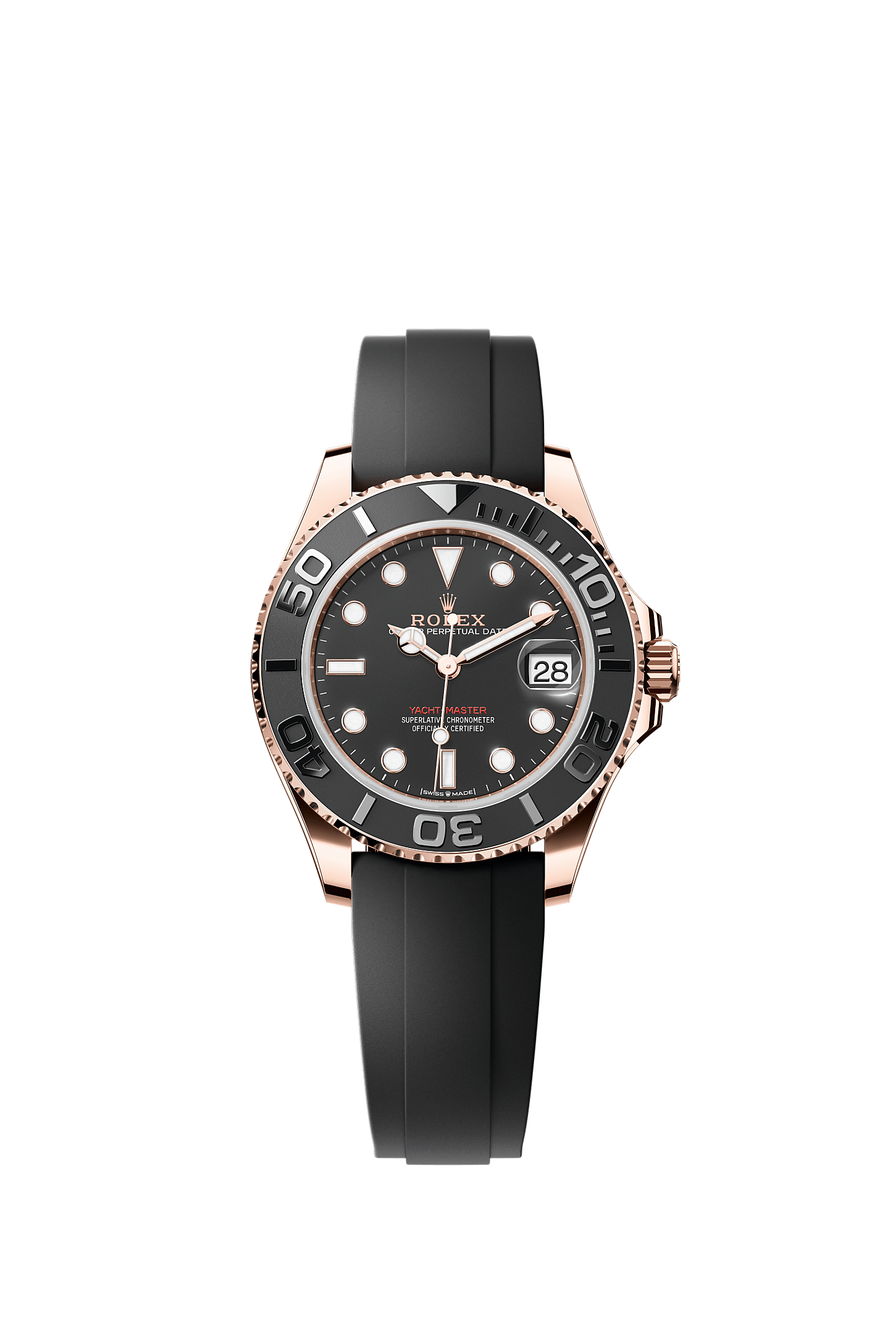 Yacht-Master 37, Oyster, 37 mm, Everose gold, Dial : Intense black, Rolex