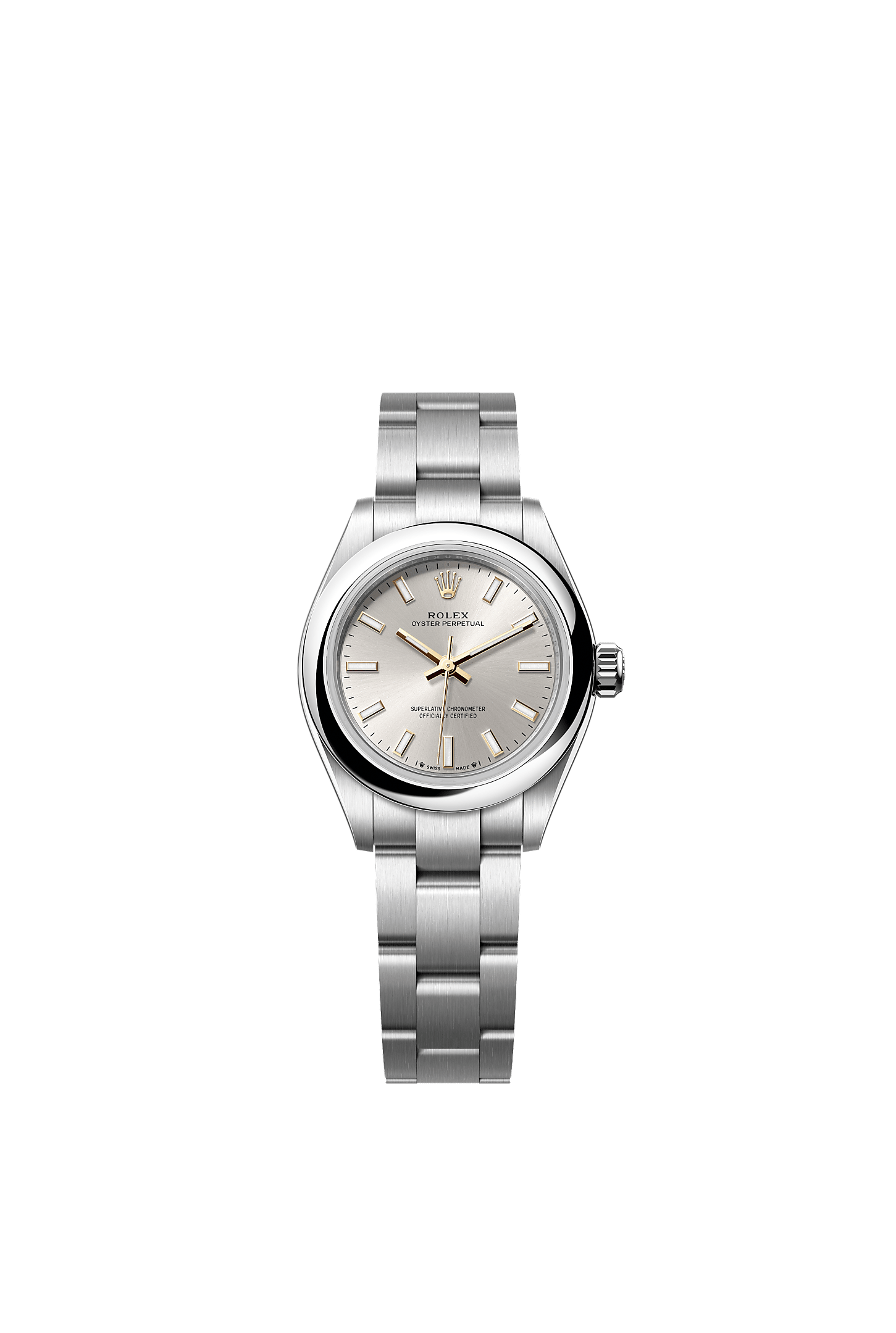 Oyster Perpetual 28, Oyster, 28 mm, Oystersteel, Dial : Silver, Rolex