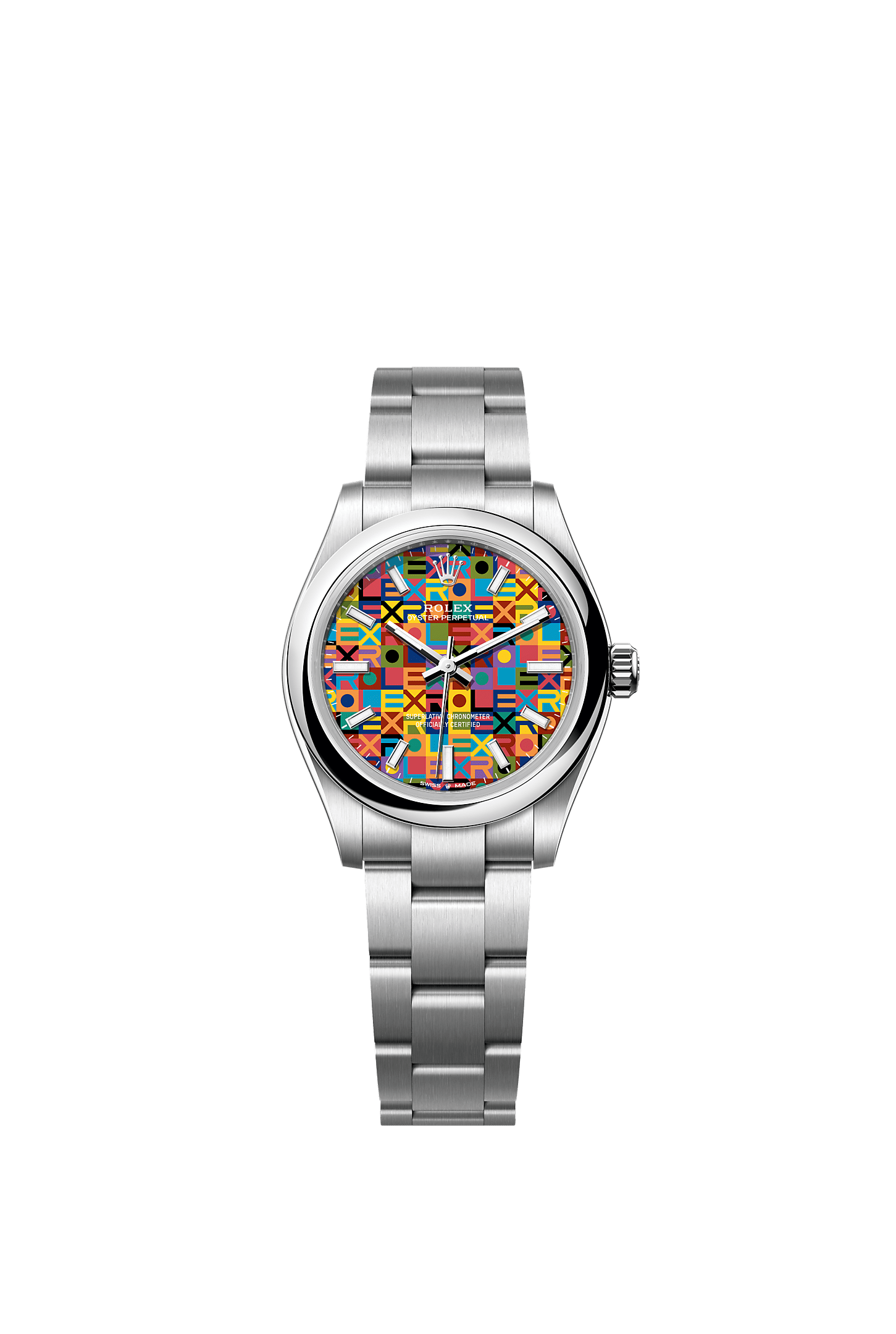 蚝式恒动型 31, 蚝式，31毫米，蚝式钢, 表盘 : 彩色，纪念花纹, Rolex