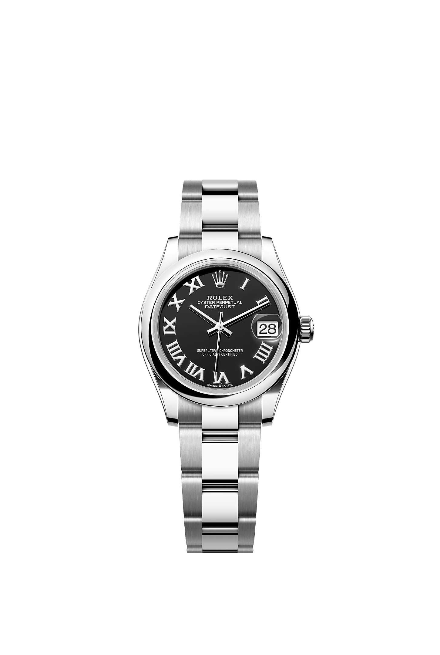 日志型 31, 蚝式，31毫米，蚝式钢, 表盘 : 亮黑色, Rolex