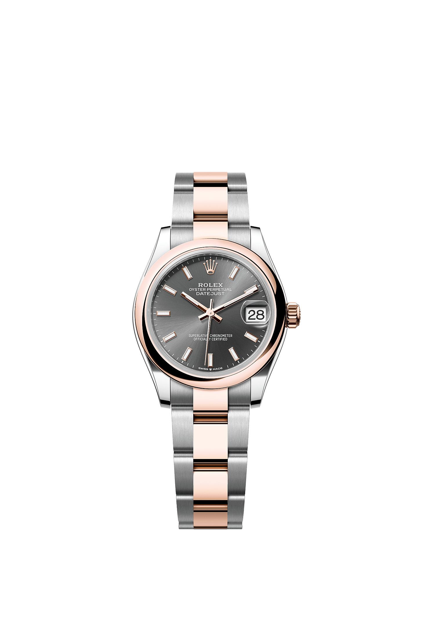 Datejust 31, Oyster, 31 mm, Oystersteel and Everose gold, Dial : Slate, Rolex