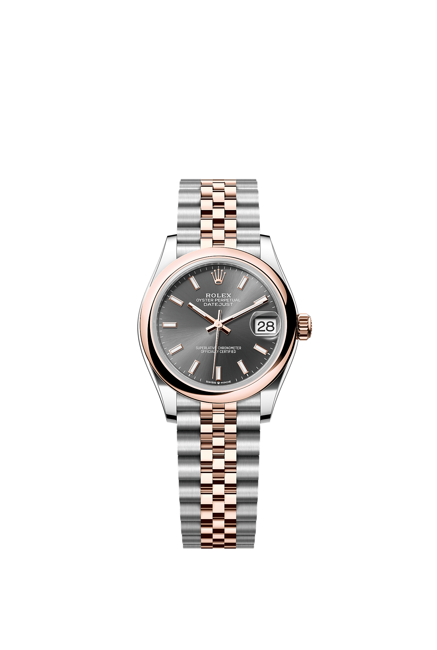 日志型 31, 蚝式，31毫米，永恒玫瑰金及蚝式钢, 表盘 : 石板灰色, Rolex