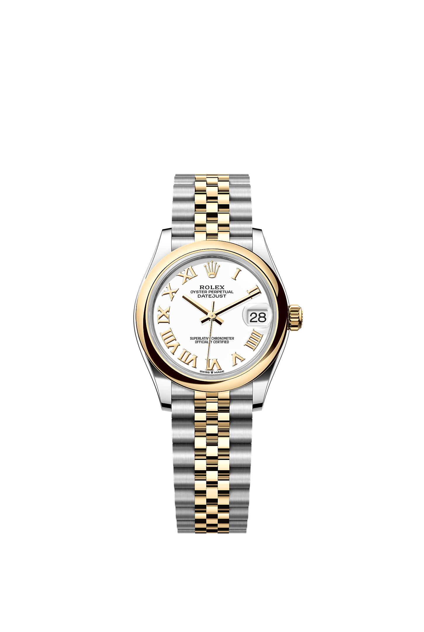 Datejust 31, Oyster, 31 mm, Oystersteel and yellow gold, Dial : White, Rolex