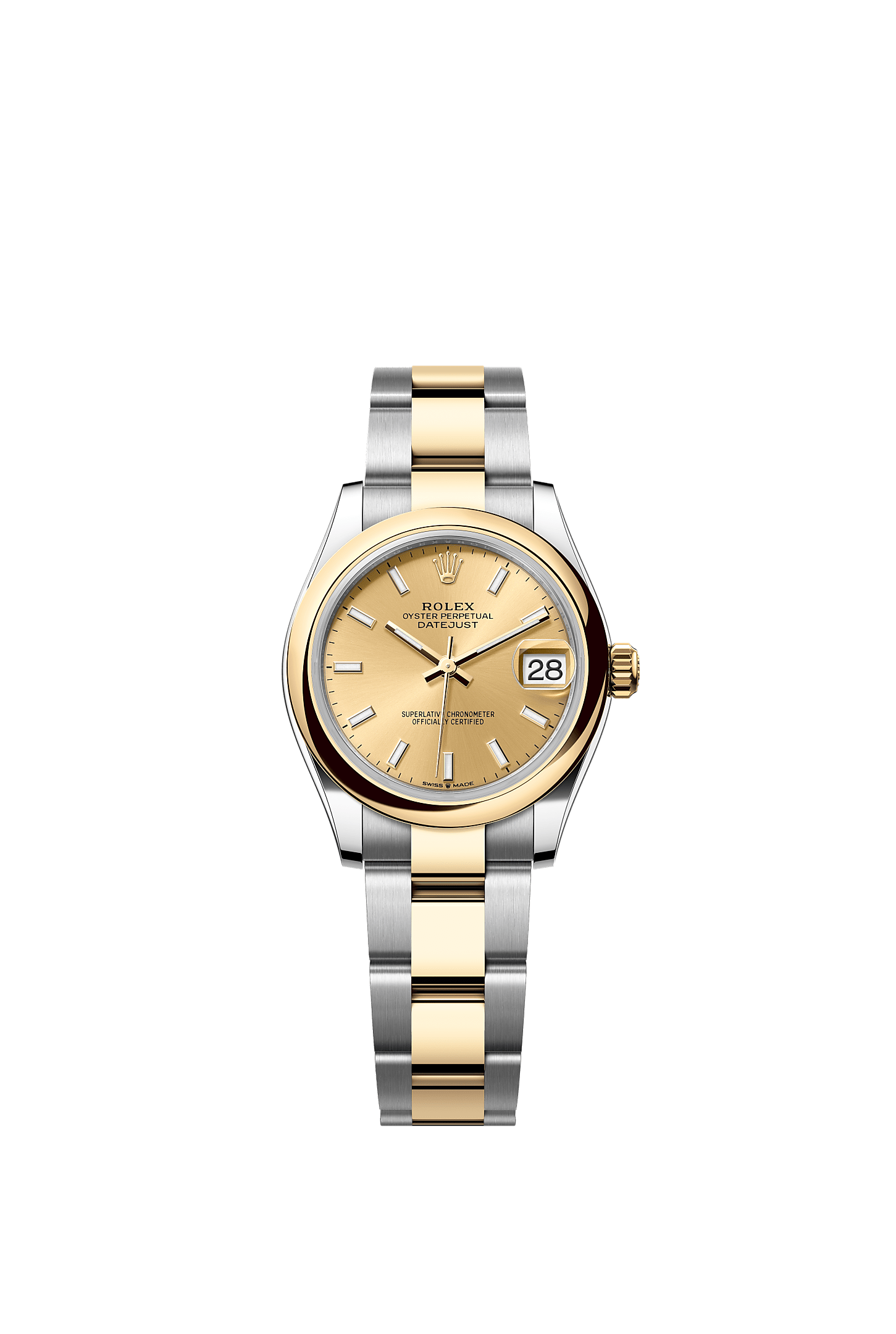 日志型 31, 蚝式，31毫米，黄金及蚝式钢, 表盘 : 香槟色, Rolex