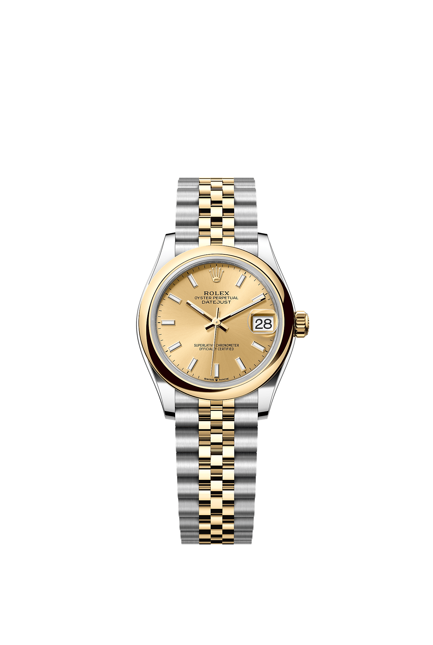 Datejust 31, Oyster, 31 mm, Oystersteel and yellow gold, Dial : Champagne-colour, Rolex